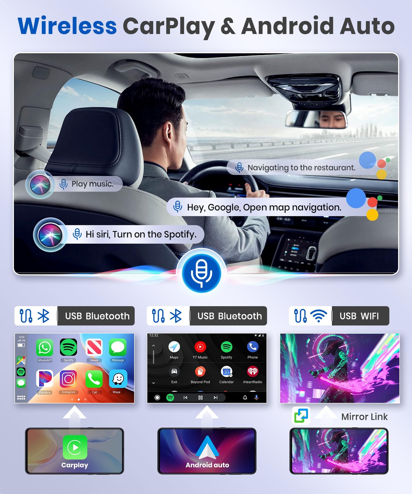 2+64G Podofo 9" Car Stereo for Mercedes C-Class W204 S204 2007-2014 Android 13 Carplay Wireless HI FI Bluetooth with Touchscreen Navi Bluetooth RDS/FM Radio DVR+AHD Backup Camera