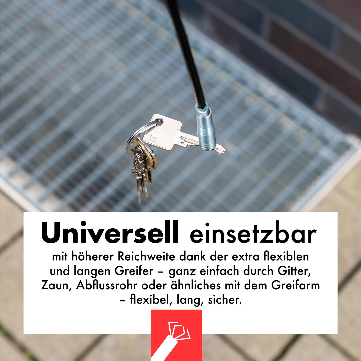 JOAM Claw Grabber (200 cm) - extra secure and comfortable grip thanks to the ergonomic handle - drain snake - universally applicable - telescopic grabber for household and work - grasping arm