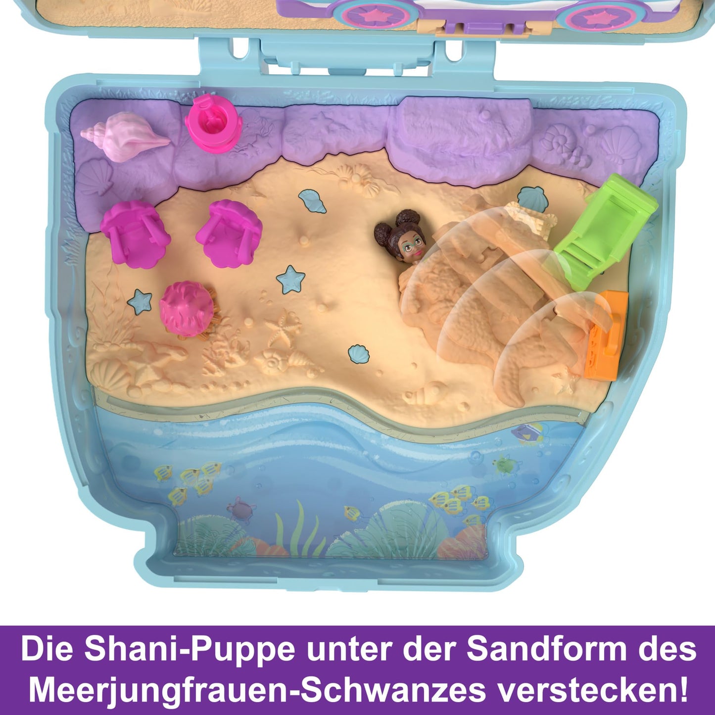 Polly Pocket Holiday at the Dog Beach Locket - Road trip adventure with 2 dolls, 12 accessories ultimate seaside campsite, campfire and lifeguard tower, for kids ages 4+, HRD36