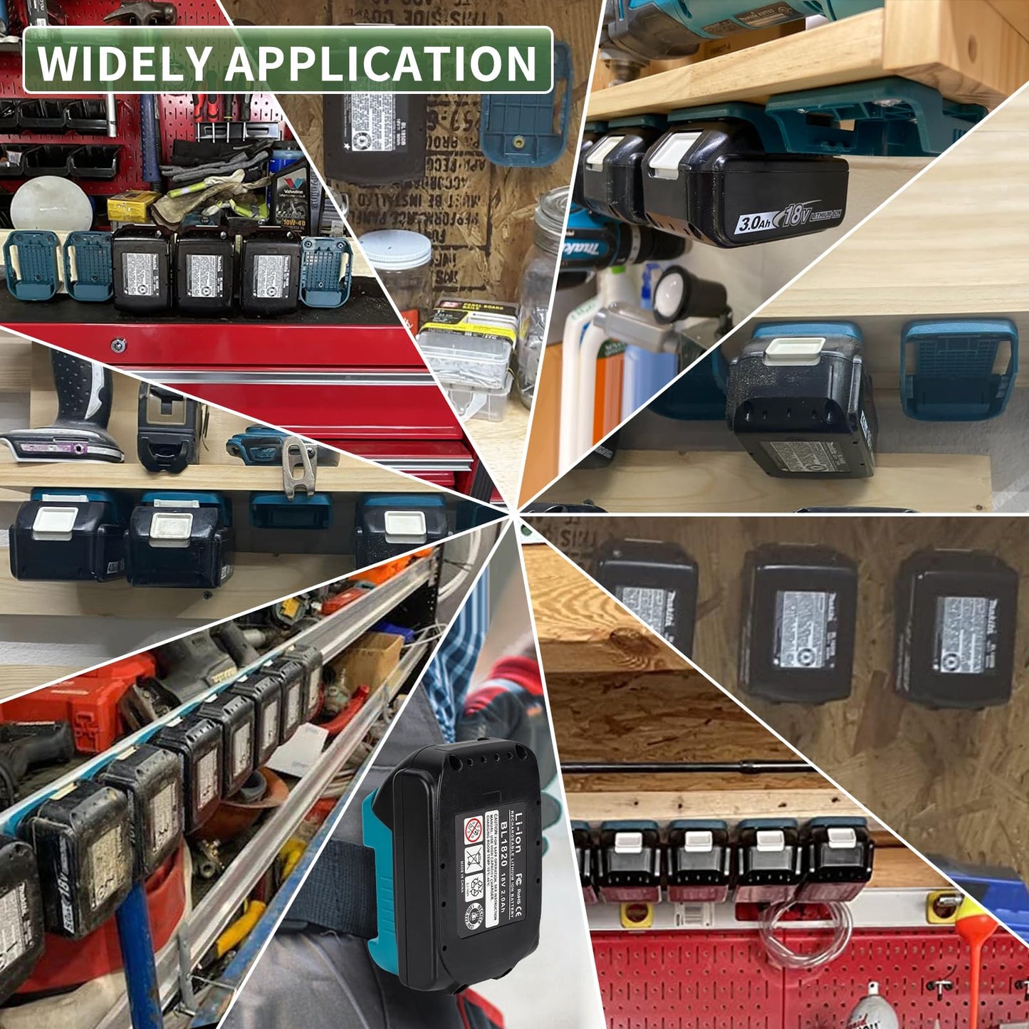 5 Pack of battery-USB adapters compatible with Makita 18V battery, with dual USB and Type-C 5V/2.1A battery holder.