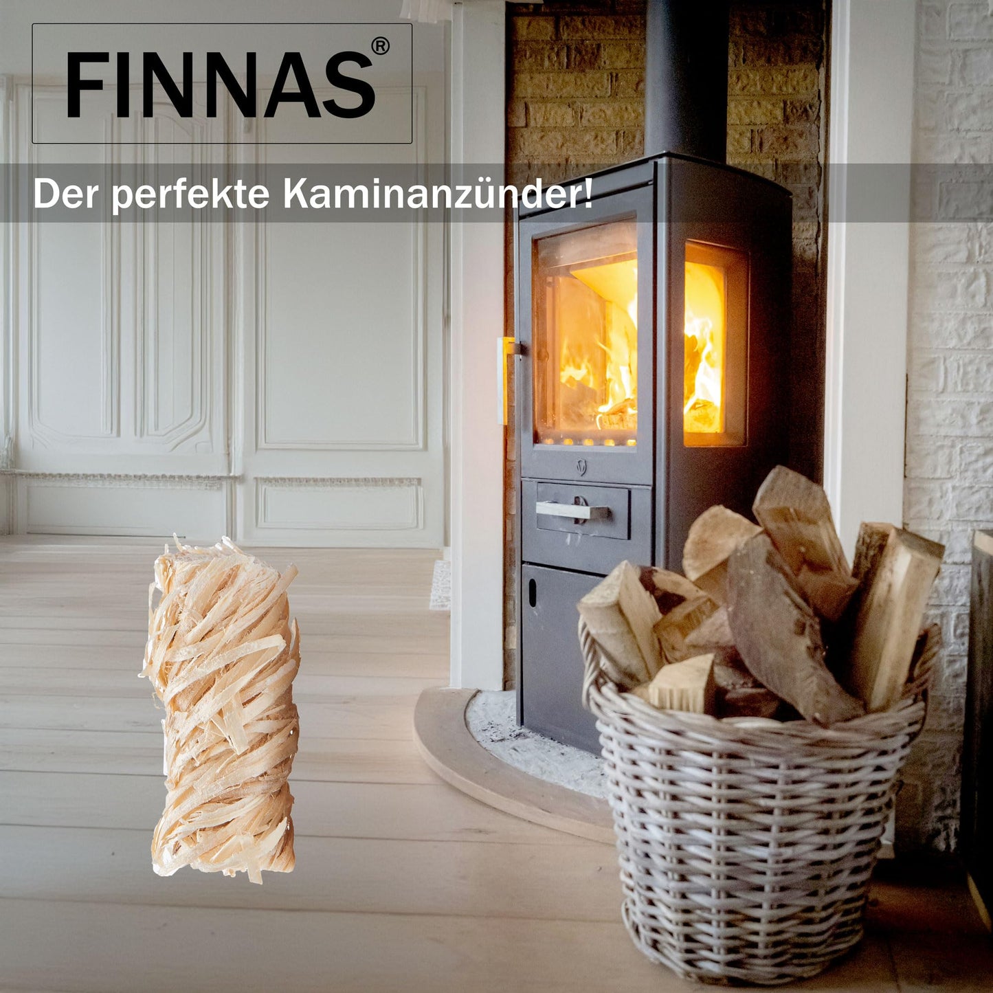 FINNAS Firelighters fireplace starter grill lighter oven lighter wood wool lighter 20kg approx 1600 pieces eco-friendly wax starter wood starter firepit campfire smoker long burning time