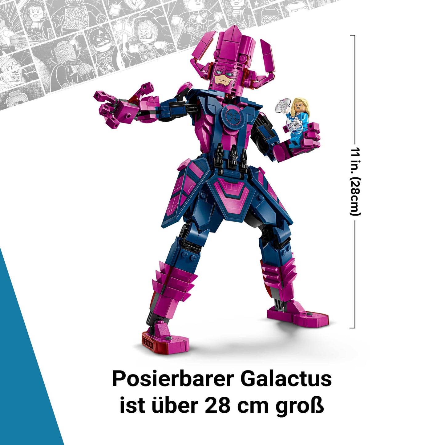 LEGO ǀ Marvel Fantastic Four vs. Galactus building figure - set with superheroes - includes The Thing, Invisible Woman, and Human Torch - gift for boys and girls - 76316