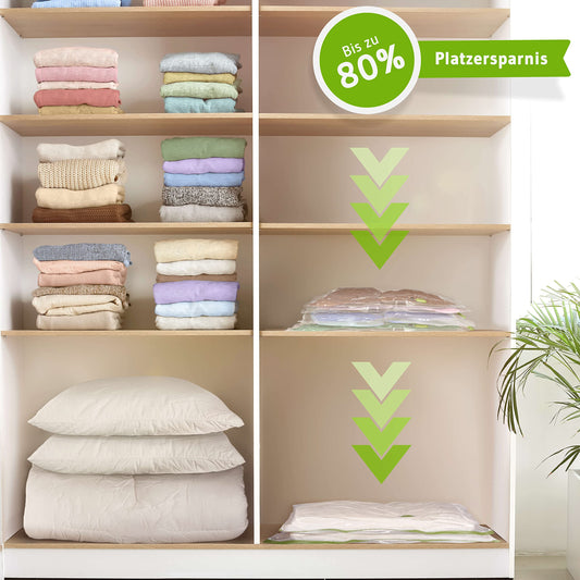 NORDIC® - Vacuum bags for clothing - 6x size S (60x40cm) - BPA free - Includes labels - Small vacuum bags - Clothing vacuum storage bags