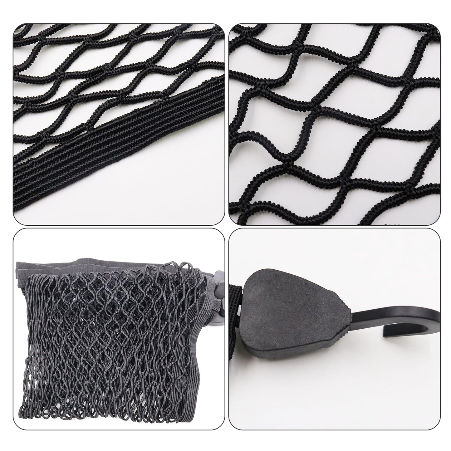 OMJMYY Trunk Net Luggage Net 80x100cm Extends to 210x140cm Trunk Storage Net for Car Roof with 4 ABS Hooks for Most Cars