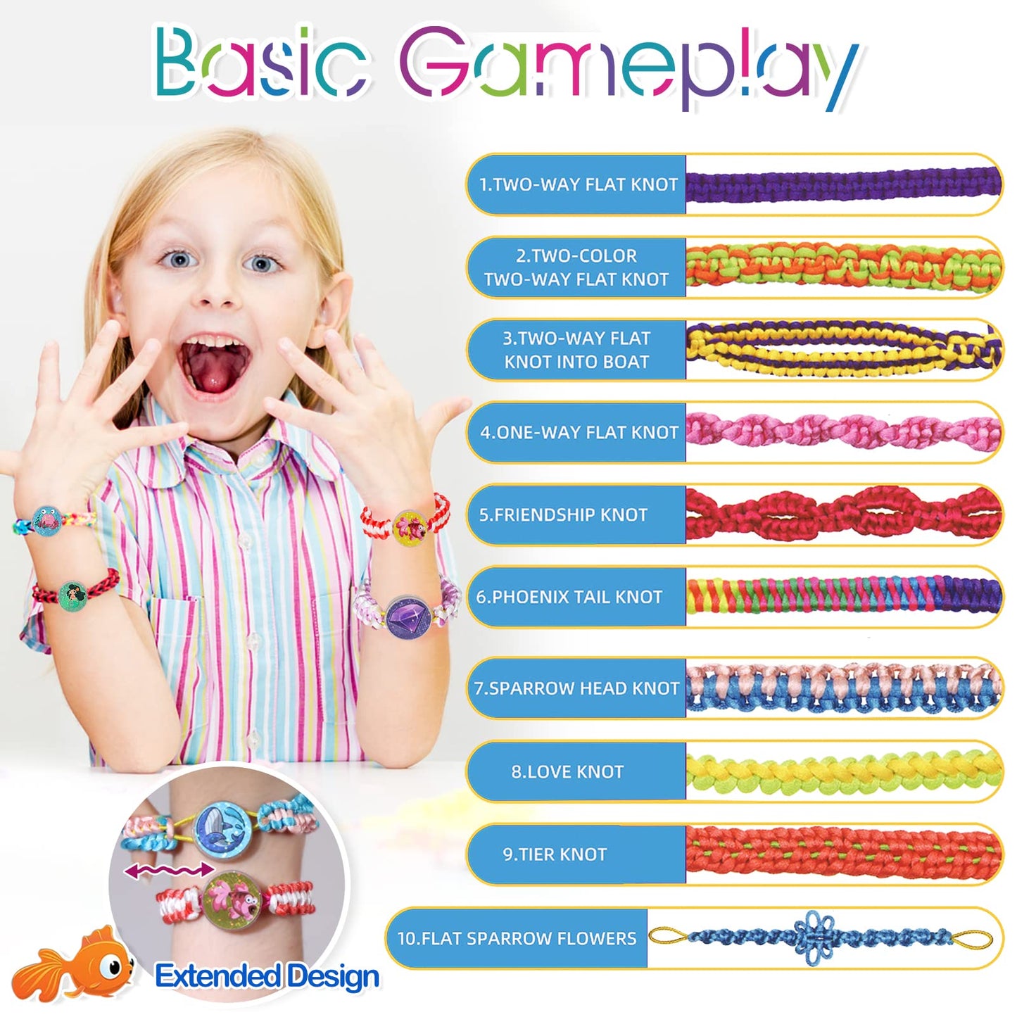 Euclidean Cube Friendship Bracelet Making, Whale-shaped DIY Jewelry Craft Kits for Girls aged 8-12, bracelets, kids crafting kits