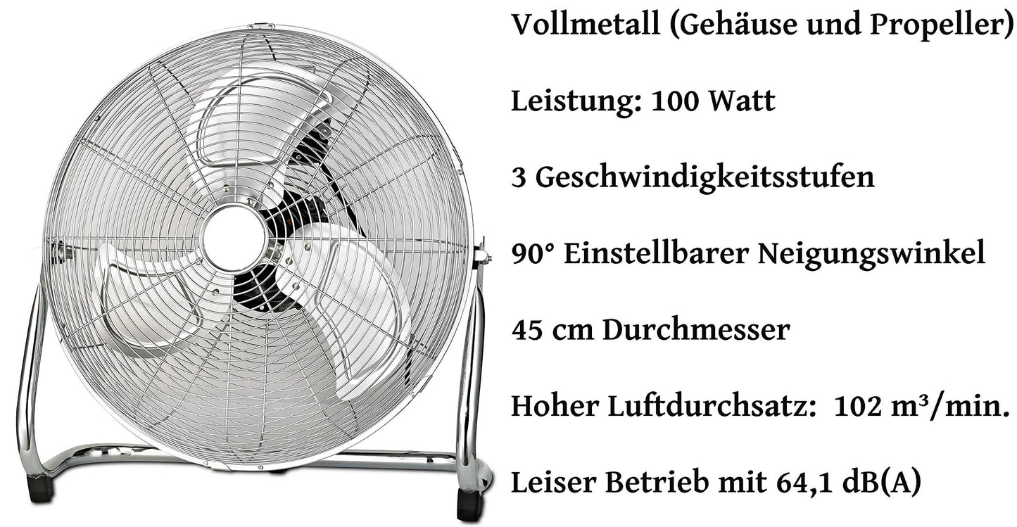 Echo's floor fan | Ø35 cm | 3 speed levels | Power wind machine | Air cooler | Stand fan | Room cooler |