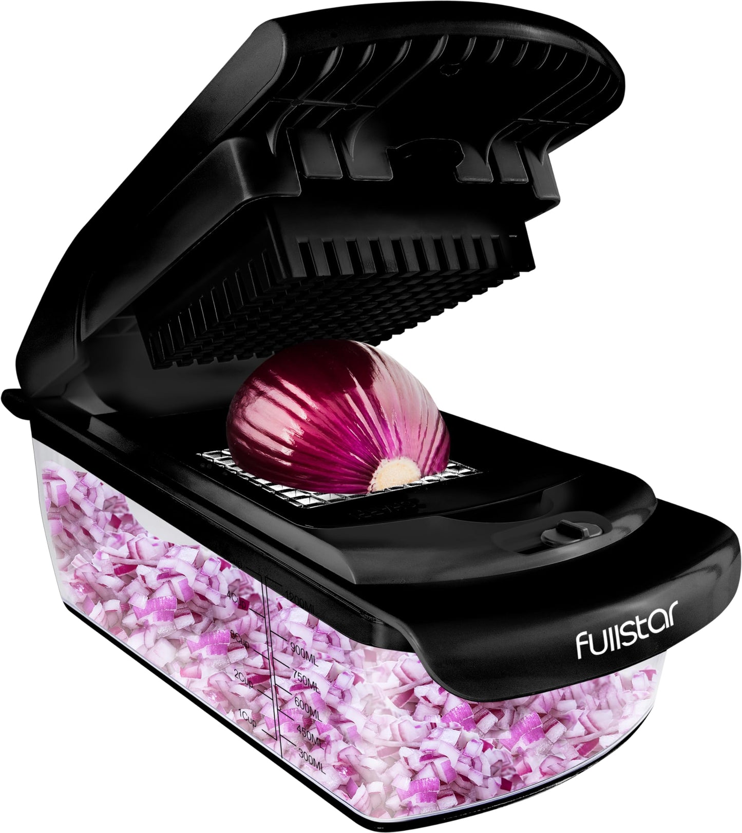 Vegetable cutter spiralizer mandoline - Vegetables Chopper Onion Potato Fruit Slicer (4-in-1 - Black)