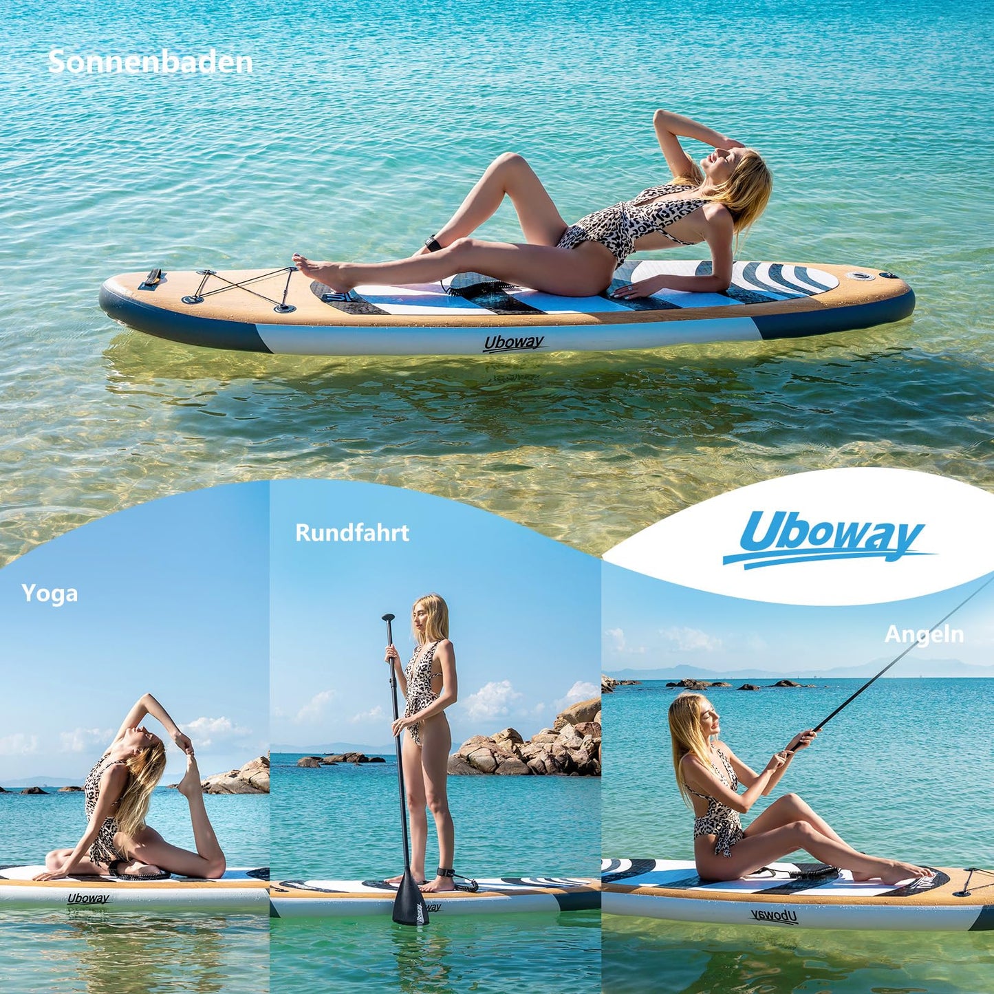 Inflatable Stand Up Paddling Board Surfboard SUP Board 320 * 81 * 15 cm 200KG made of 2600GSM PVC woven mesh fabric and PVC coated fabric.