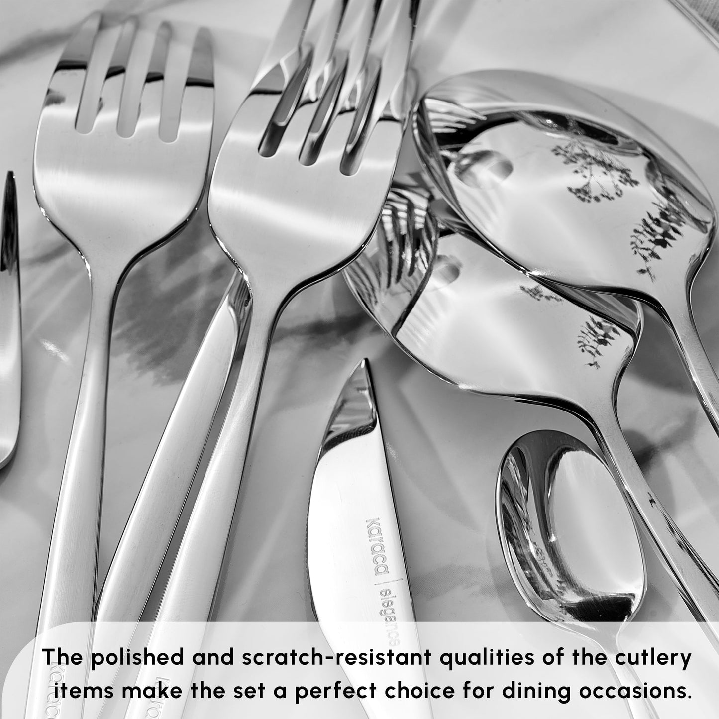 Karaca Lisbon Cutlery Set With Box Set 60 Pieces, For 12 People, 18/10 Stainless Steel Cutlery Set, Dishwasher Safe, Perfect For Daily Use, Premium Quality
