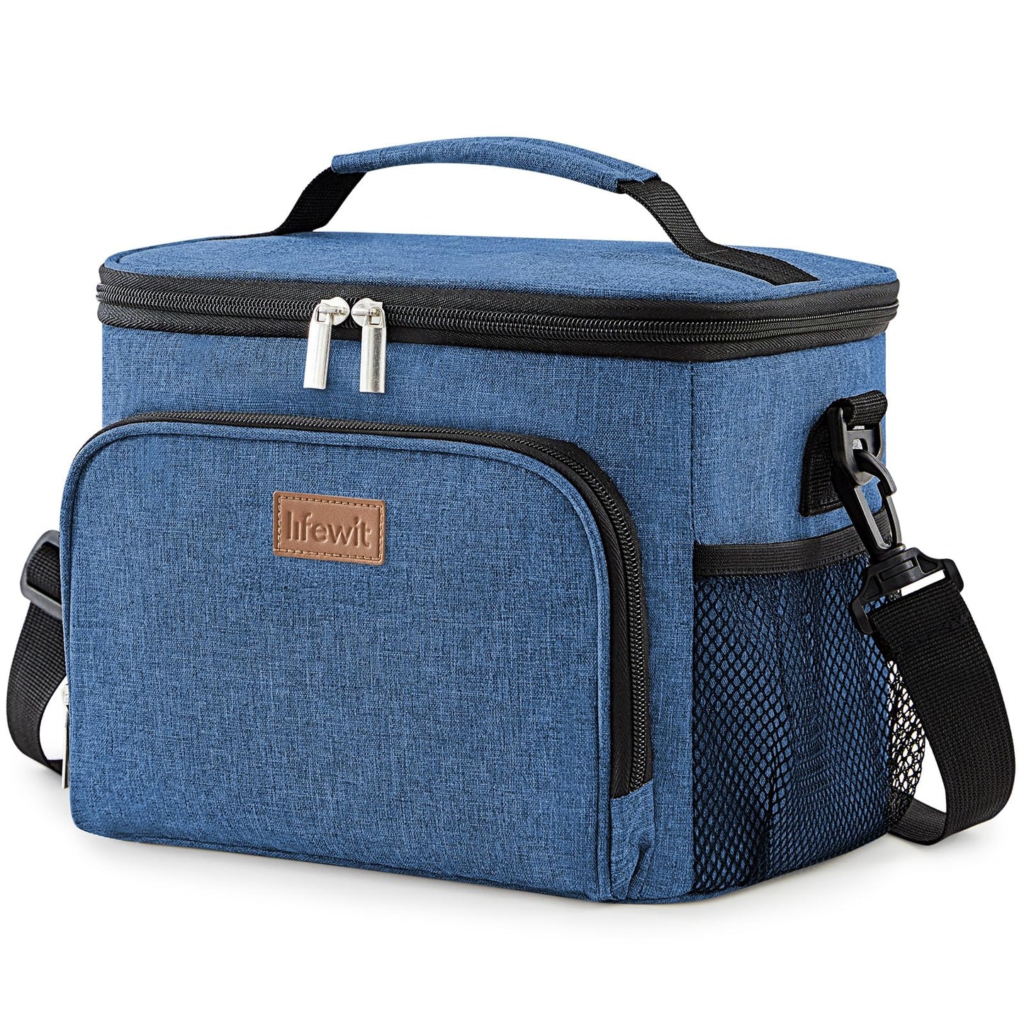Lifewit Insulated Cooler Bag, Reusable Lunch Bag, Portable Ice Chest, Tote Bag, Leakproof, with Adjustable Shoulder Strap for Adults for Work/Picnic, Dark Blue 15L, 24 Can