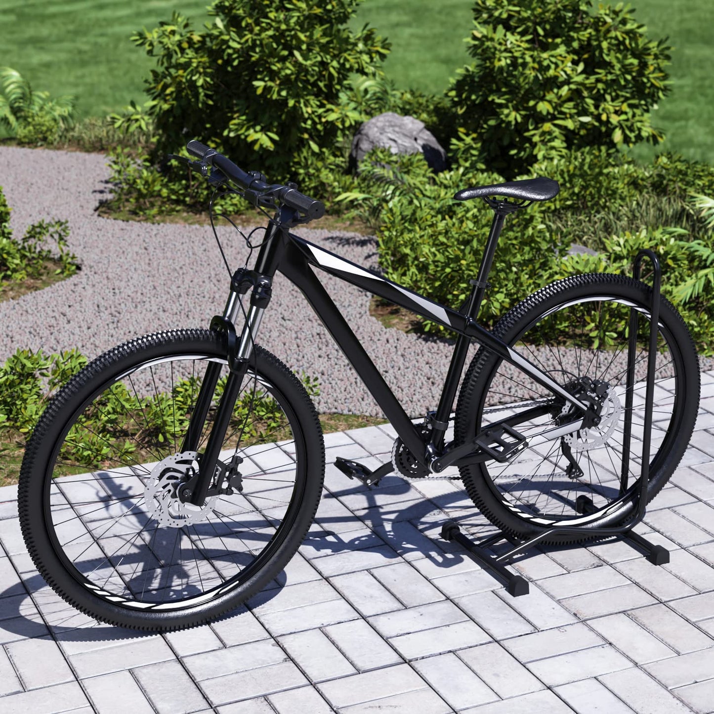 WELLGRO Bike Stand - Steel, secure hold - Color black