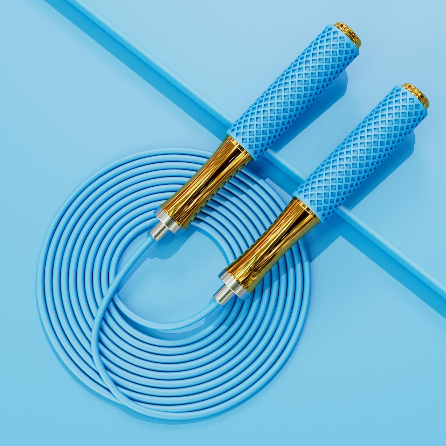 MOGOLD Skipping Rope for Kids Adults Fitness - Ball bearing skipping Rope, Metal handle, core with silicone grip, adjustable, 3m long jump rope, great for Workout, Fitness, Weight Loss