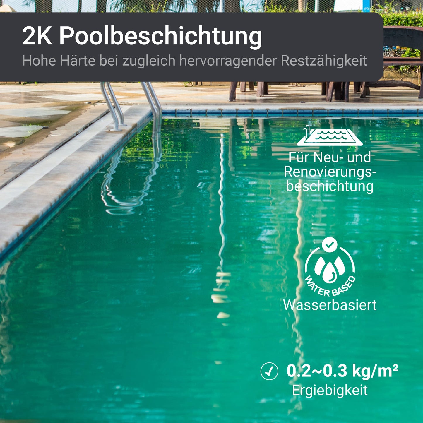 2K pool paint pool coating swimming pool paint - ultramarine blue like RAL 5002-2.5kg