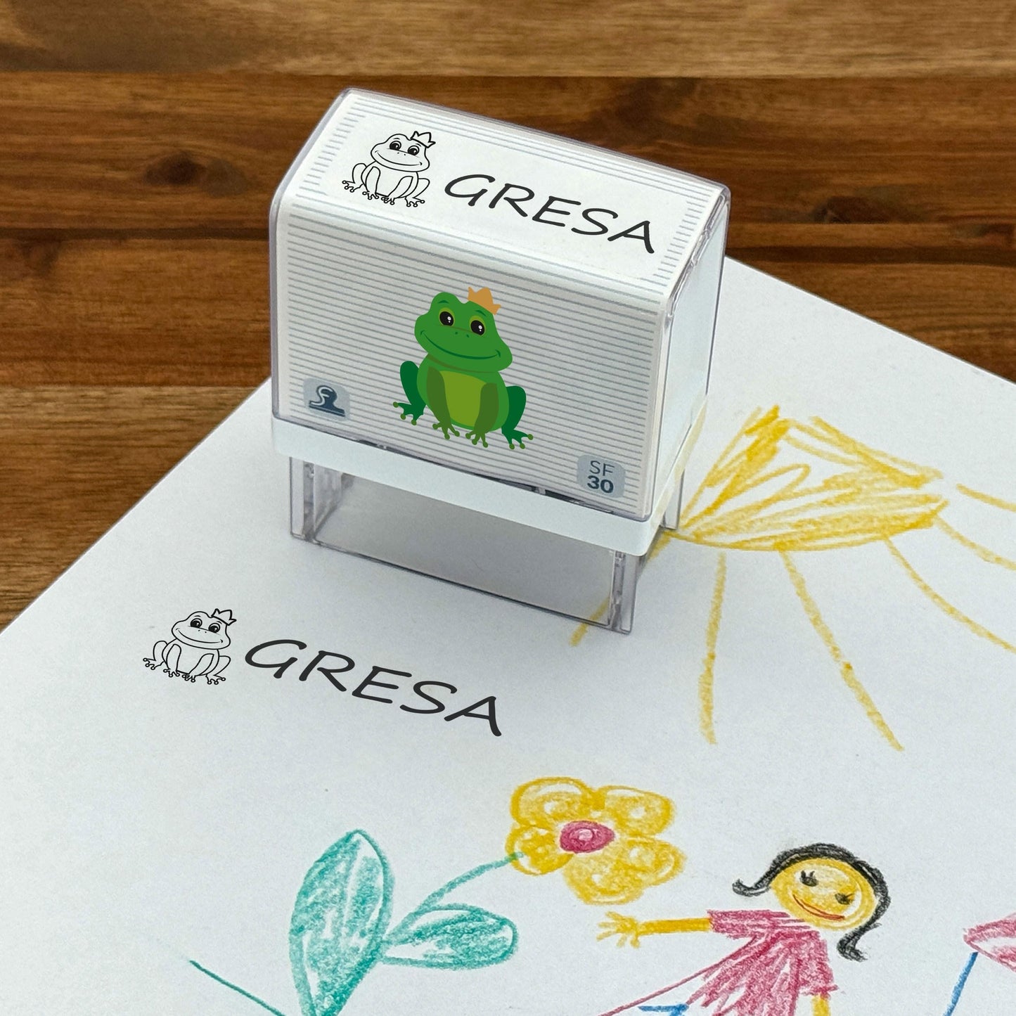 stamp factory children's stamps name stamps/personalized address stamps - stamps for children with design "frog" for students/school and kindergarten as a gift