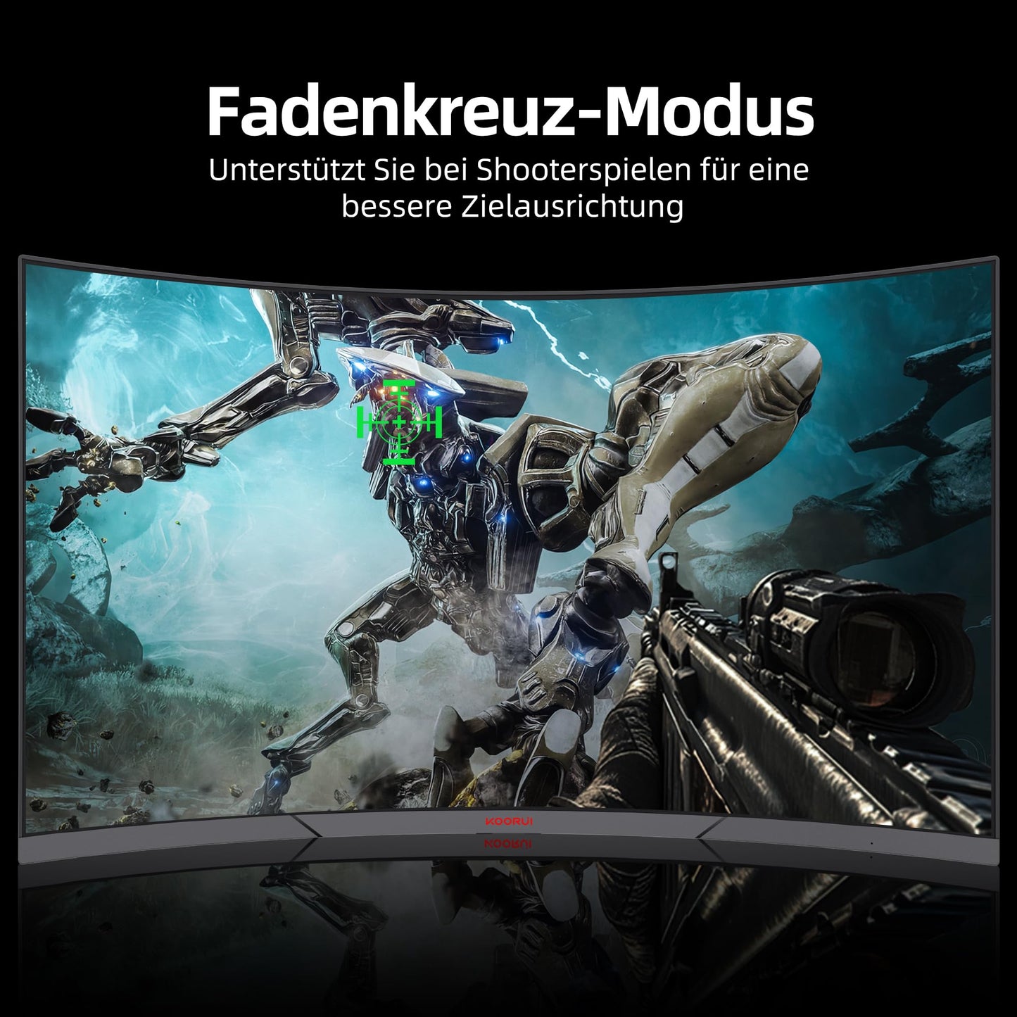 KOORUI 27-inch gaming monitor, 2K QHD 1440P screen, 180Hz 1ms (GTG) curved display, 1500R PC gamer, Adaptive Sync, HDR, anti-glare, 2xHDMI & DP VESA.