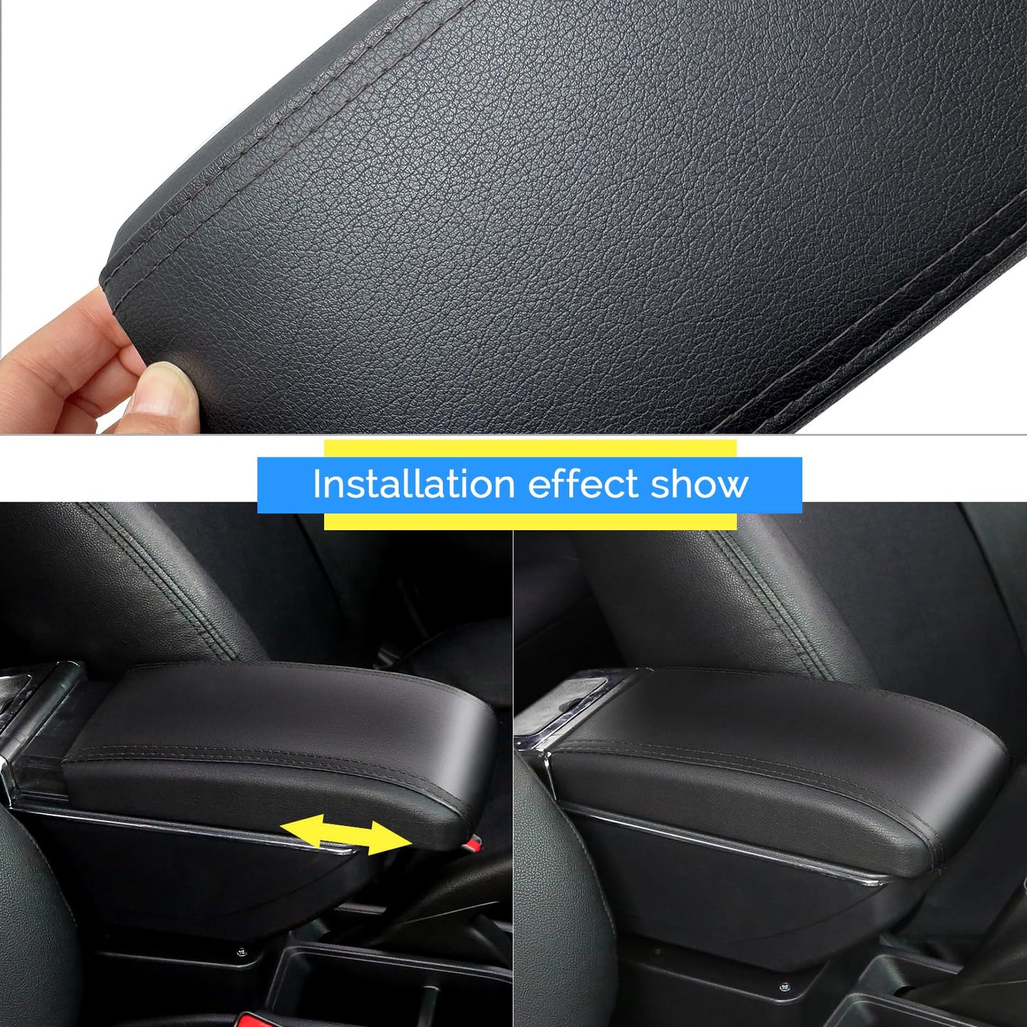 YJYWZH armrest compatible with Fiat 500 center console storage box Rotatable with drink holder Double layer retrofit parts