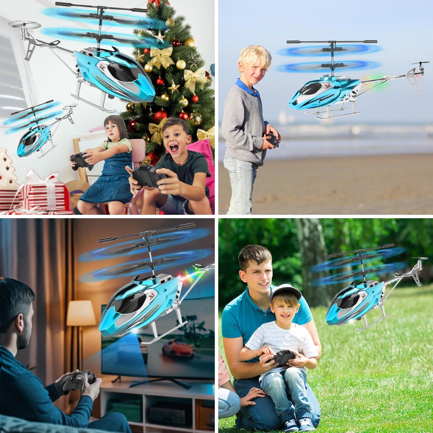TERRAMUS RC Helicopter- 2.4G Remote Control Helicopter Indoor RC Toy with LED Light & 3.5 Channels & Gyro Mini Helicopter Positioned Height Aircraft Gift Kids Boys