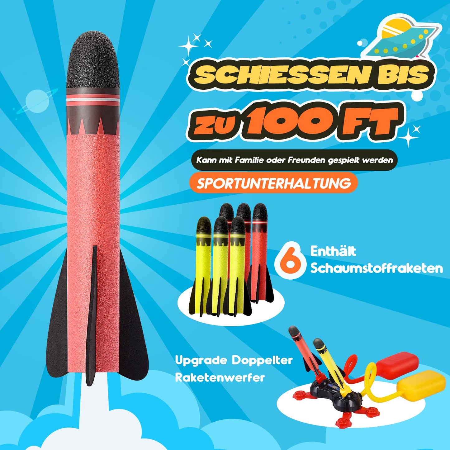 Start playing toy for 3-12 years old boy rocket kids toy Christmas children's day gift children garden toy for outside outdoor games