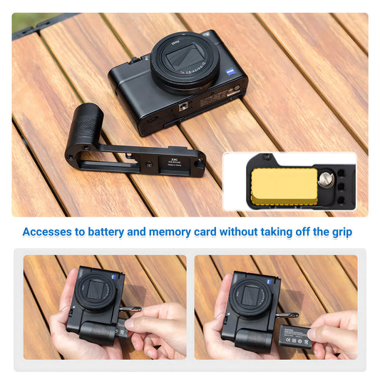 JJC Metal Hand Grip Secure grip for Sony RX100 VI VA V IV III II DSC-RX100VI RX100V RX100IV RX100III RX100II RX100 RX100M6 RX100M5A RX100M5 RX100M4 RX100M3 RX100M2 cameras