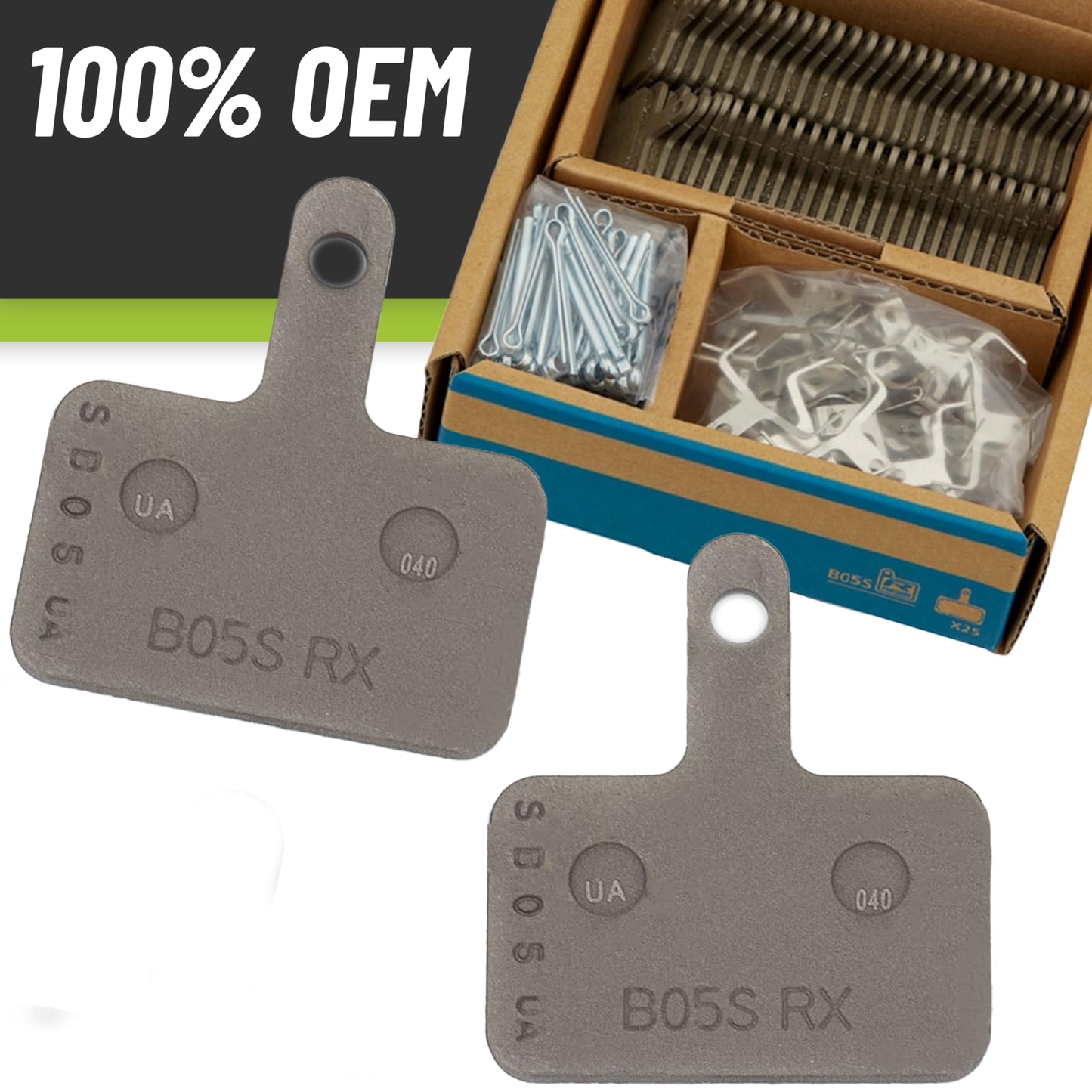 2-pack Shimano B05S brake pads resin successor B03S for hydraulic disc brakes incl. MSZweirad Bleedblock