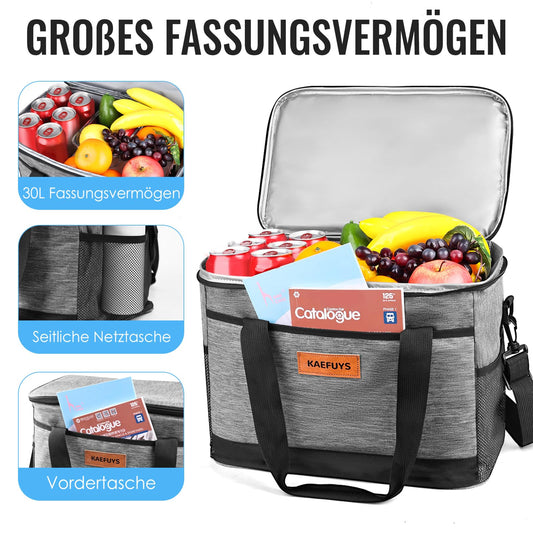 KAEFUYS Cooler Bag 30L+14h Cooling Thermal Insulated Portable Foldable Waterproof Large Picnic Bag for Shopping Car Office Camping Outdoor Travel Food Transport Provisions Family BBQ