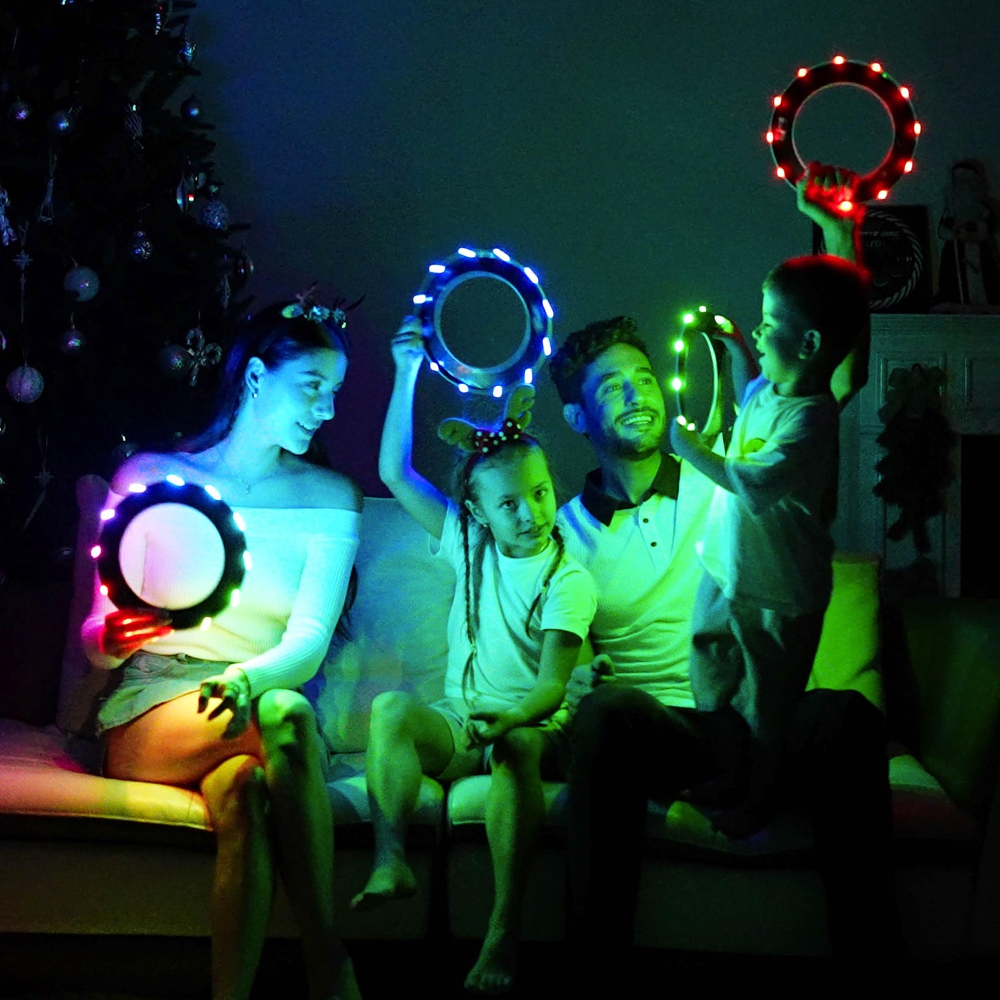 TOSY Flying Ring - 16 million RGB colors, bright, automatic lighting, safe, waterproof, lightweight Frisbee, birthday, Easter, Christmas gift for kids, 2-pack