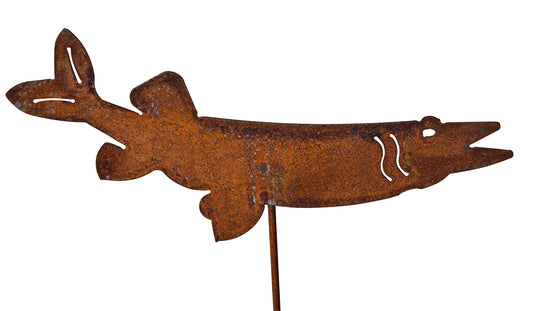 Vosteen Blümel Huber Decorative Garden Set - Fish 3 x 60 cm Metal Rust Patina Finish