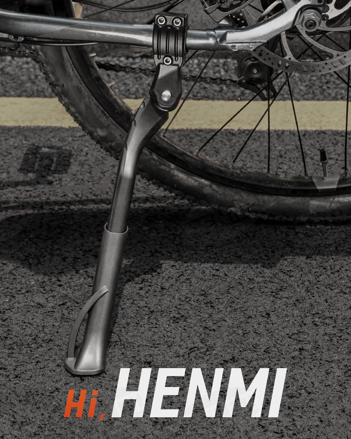 HENMI Bike Stand 24-29 Inch Pro+, Height Adjustable Rear Bike Stand for E-Bike, Mountain Bike, Trekking Bike, City Bike, Road Bike