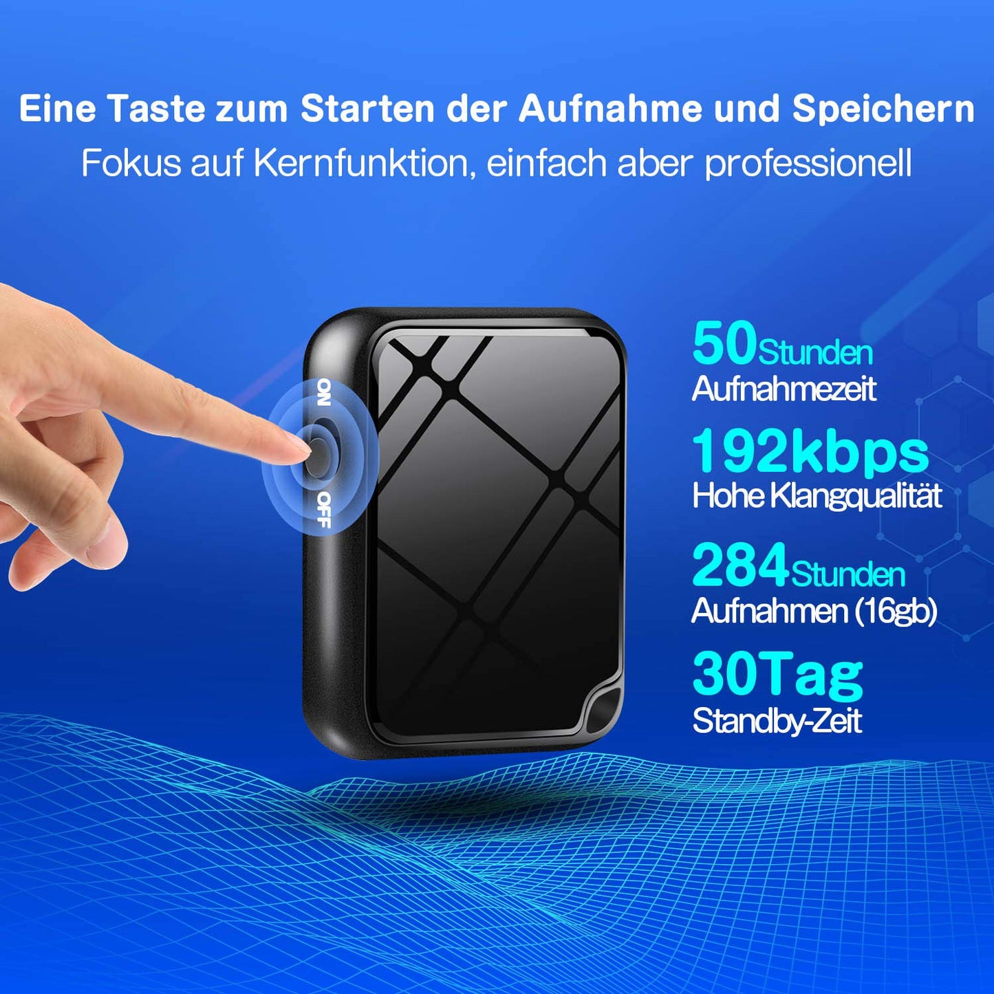 QZT Mini Voice Recorder, Dictaphone - Voice Activated, Noise Reduction, USB, One-Touch Recording, MP3, 16GB Voice Recorder for Lecture, Presentation, Lesson, Learning.