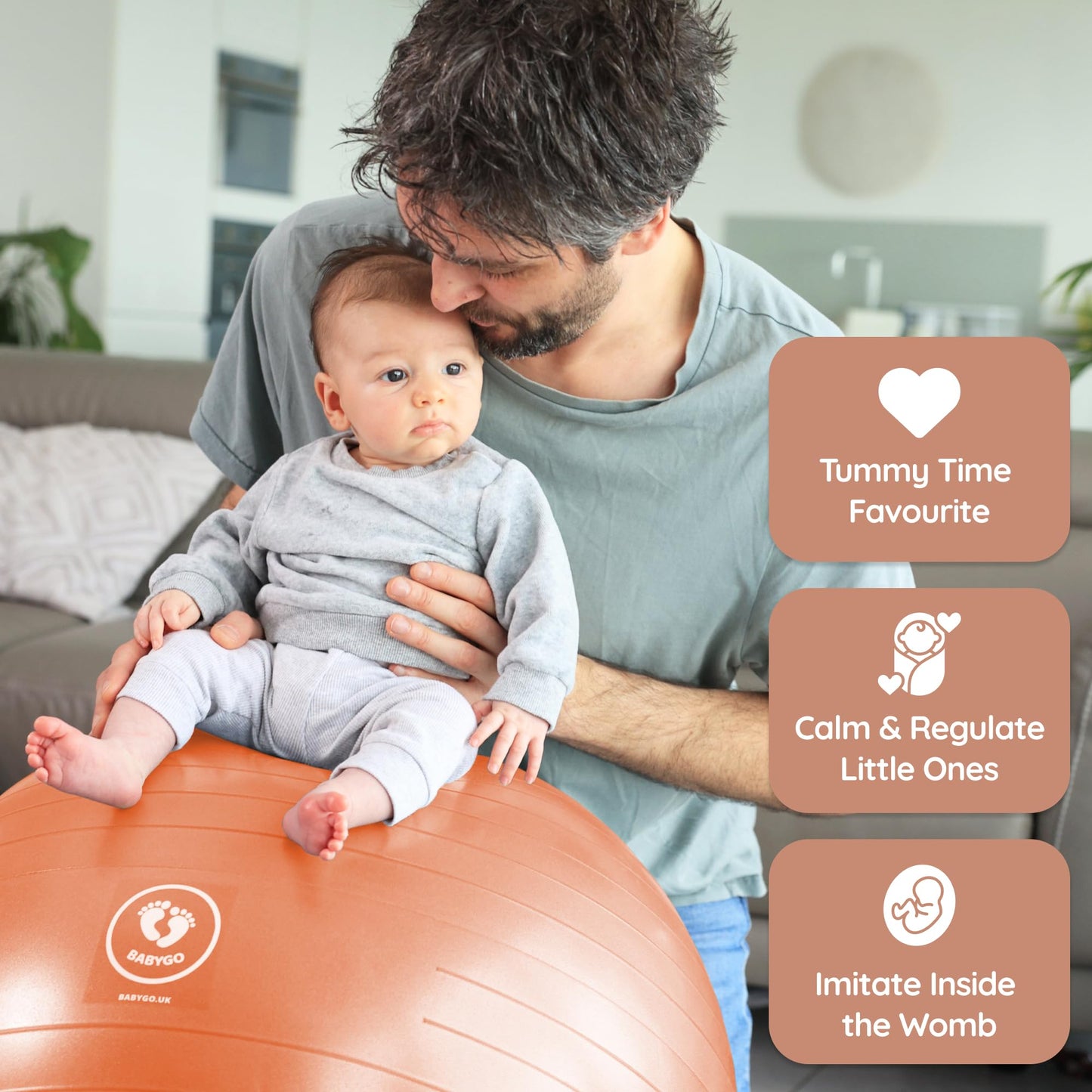 BABYGO® Pregnancy Exercise Ball | Office Pregnancy Yoga Pezzi Ball | includes Pregnancy Book for Birth & Fitness | Anti-Burst 1000 Kg (Terracotta, 75cm)