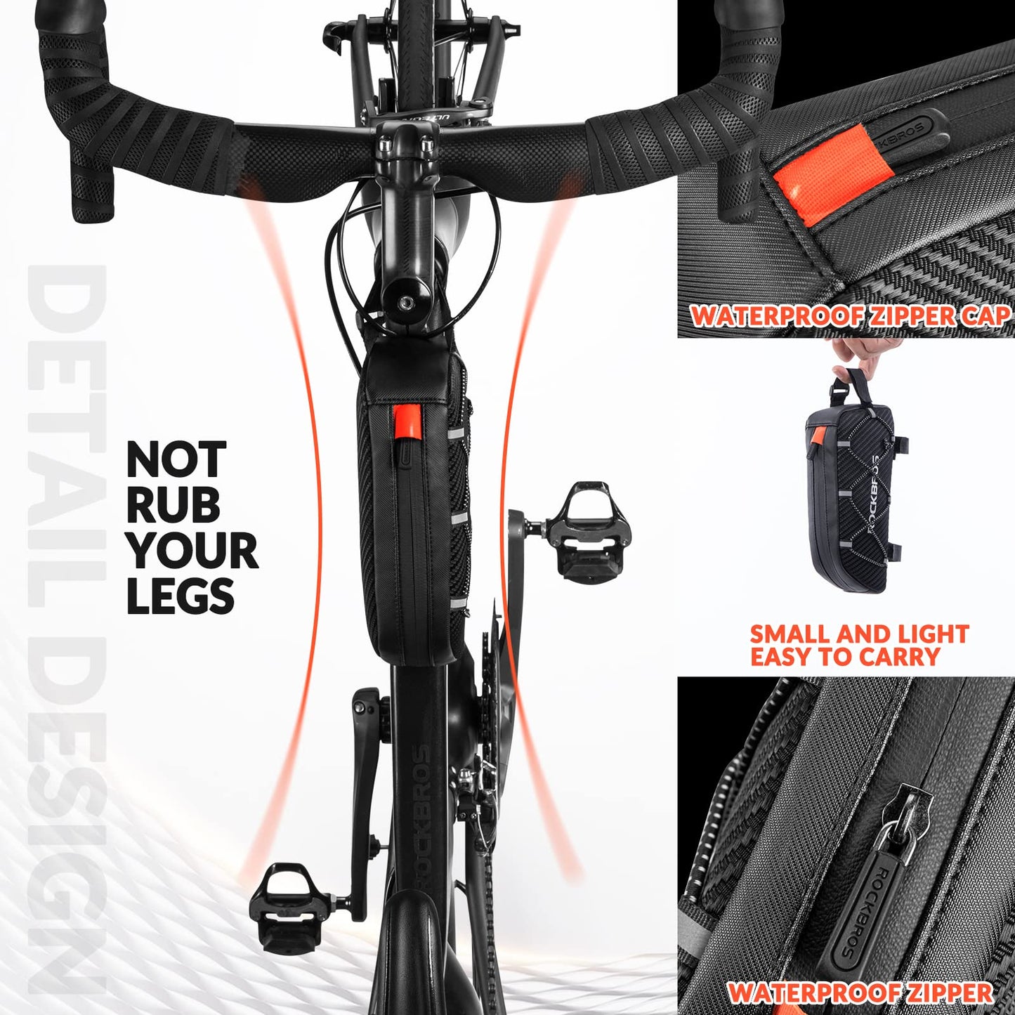 ROCKBROS frame bag bicycle bag for bike frame top tube bag approx.1L 22 * 10 * 5.5cm