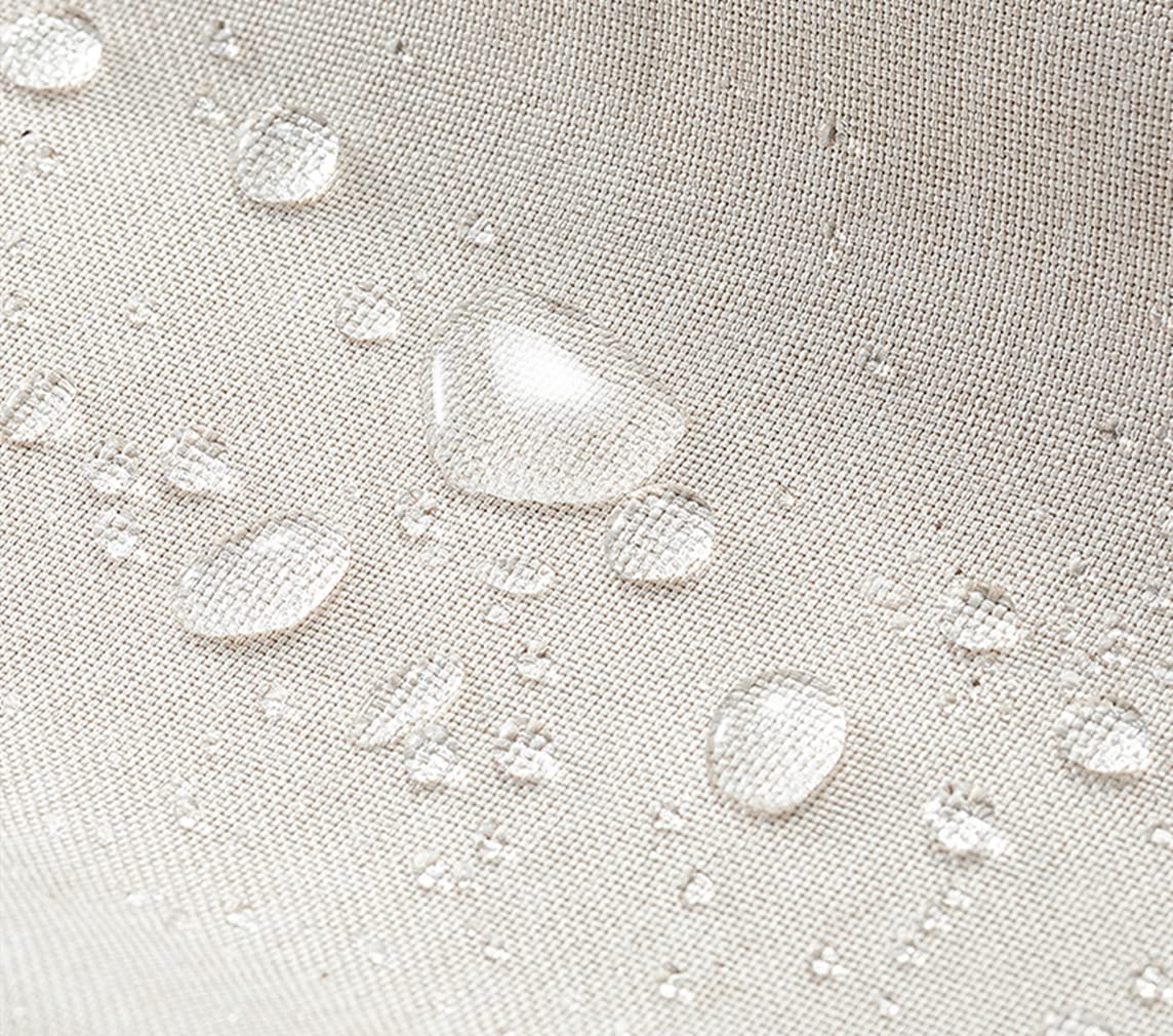 Premium shower curtain made of linen fabric textile 240x200cm. Waterproof and anti-mold for the bathroom. Beige color. 240x200cm.