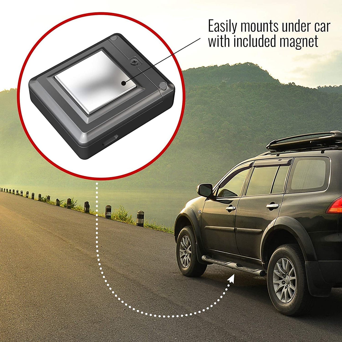 Tracki Mini 4G GPS tracker for car, bicycle, and motorcycle - magnetic - real-time - safe zones - alerts - long history log - waterproof silicone case - long battery life - subscription