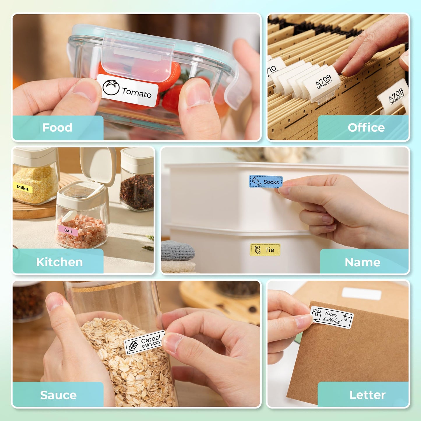 Nelko label printer, Bluetooth P21 self-adhesive labeling machine. Portable label printer, wireless, mini label printer with iOS and Android. For home use, black.