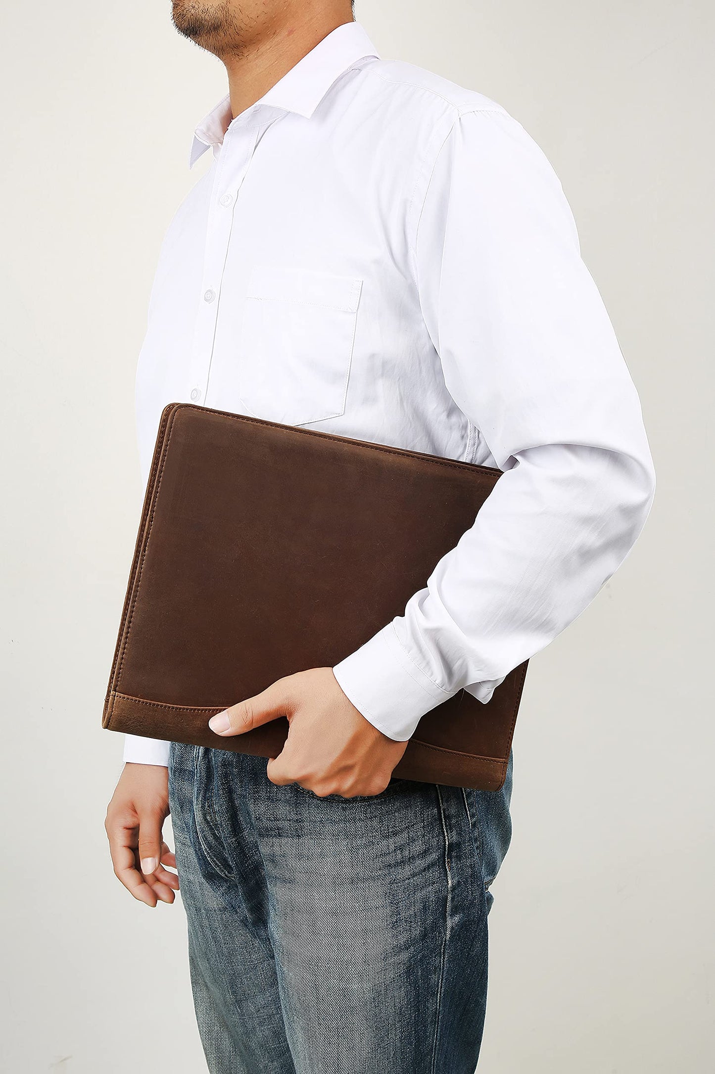 YLYYHH Writing Pad A4 leather, Leather folder A4 for men, Document folder A4 leather for women, Business conference folder folder for resume/interview/meeting.