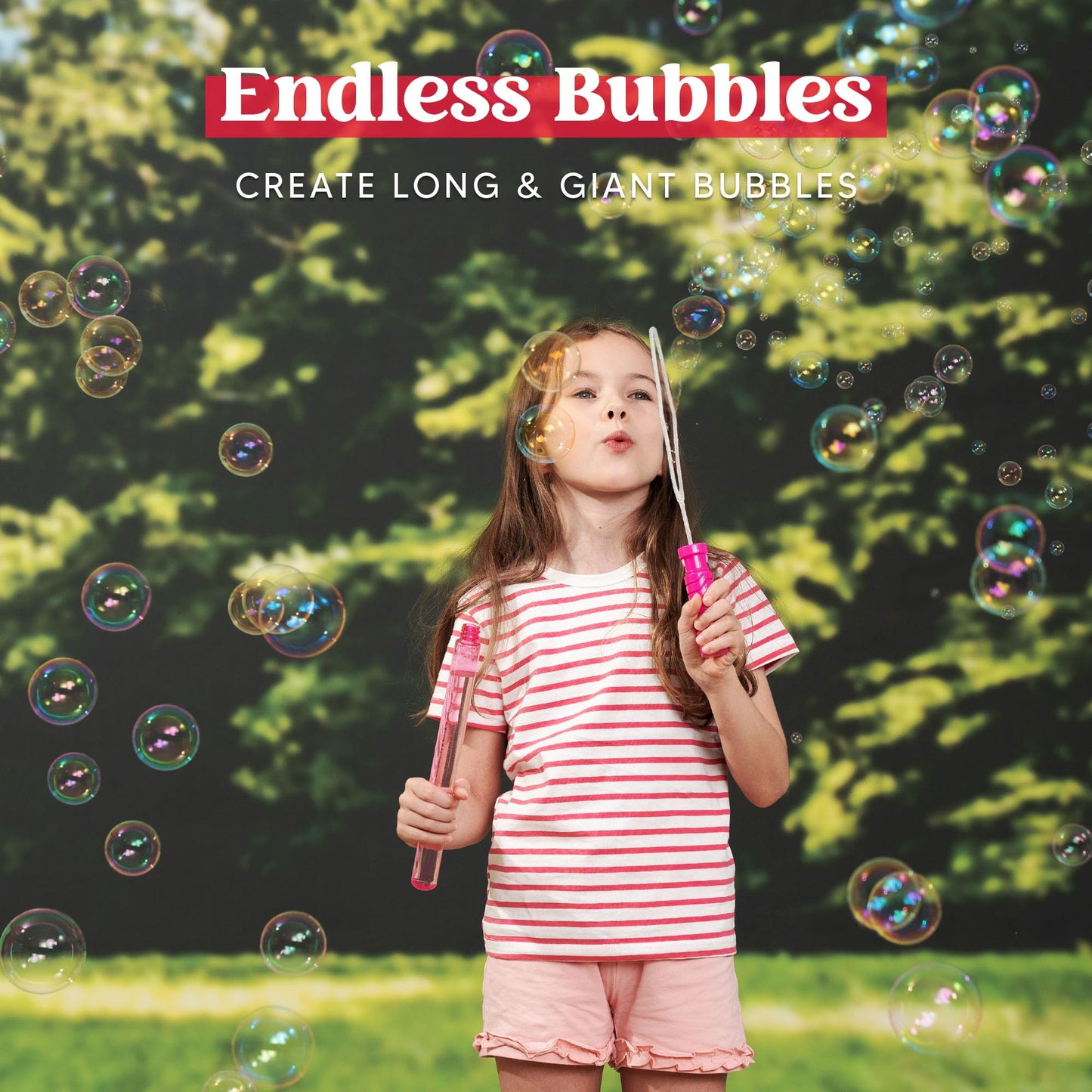 JOYIN 12 pieces 4oz(118ml) Bubble Wand, Bubble Set for Kids with 12 bags 12ml Bubble Solution, Bubble Sword for Wedding Birthday Party Baptism Valentine's Day, Summer Toy