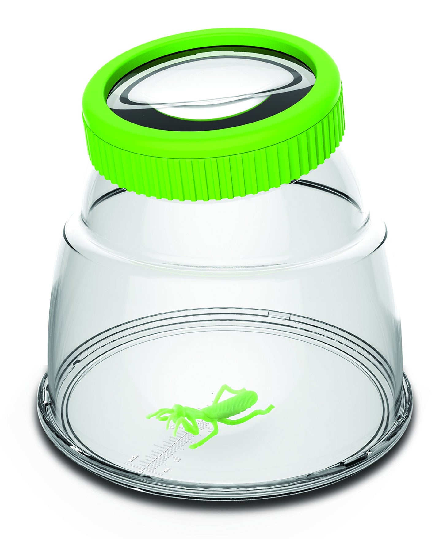 XL insect catching set 5 pieces storage box, net, magnifying glass, magnifying beaker, and 5x magnifying jar with magnifying booklet.