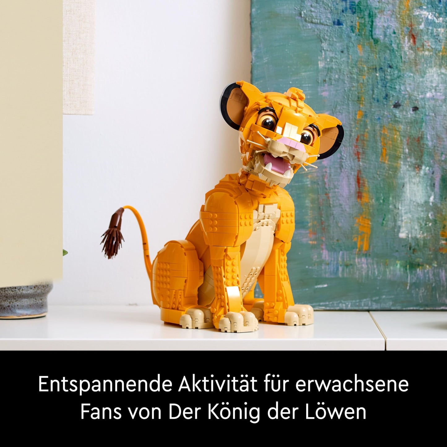 LEGO | Disney Simba, the young Lion King, collectible building toy with creative animal figure, relaxing activity for adults, gift idea for movie fans 43247