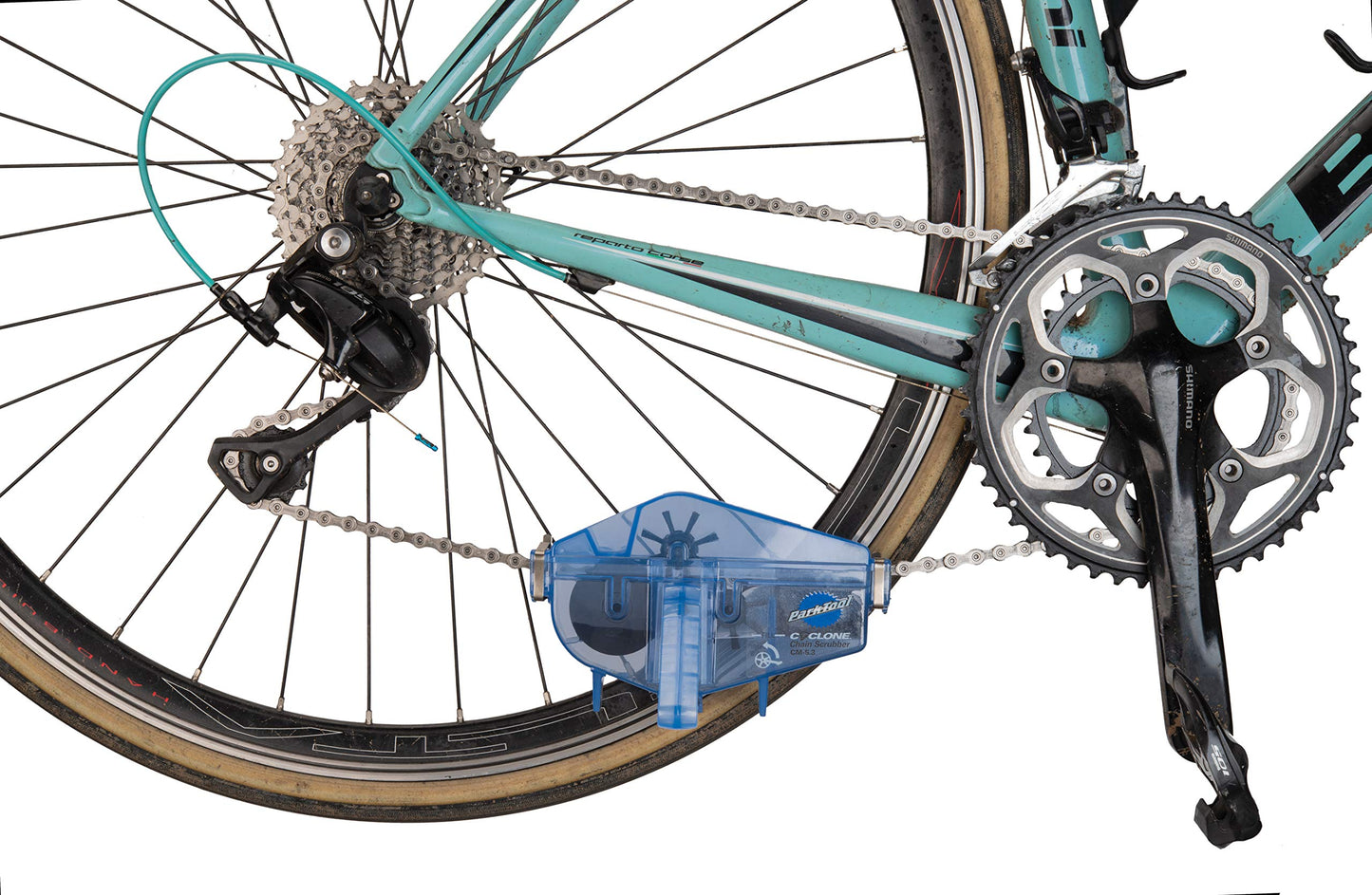 Park Tool Park Tool Unisex - Adult cm-5.3 Chain Cleaning Device blue & Dr. Wack & Wear I Chain Oil for all bikes I High-quality bike care - Made in Germany