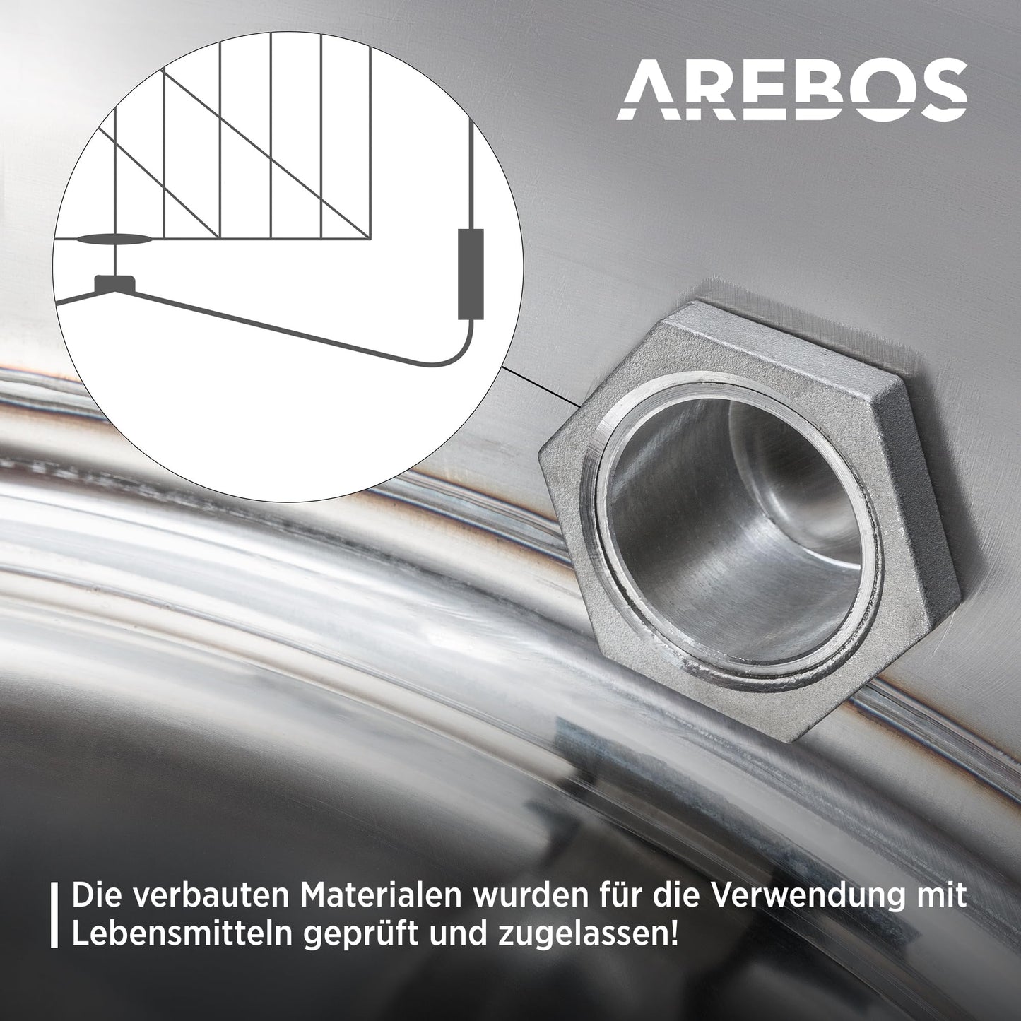 Arebos Premium Manual Honey Extractor | 4 Frame | Tangential Stainless Steel Extractor | Honey Extractor with Lid | Beekeeping and Beekeeper Accessories