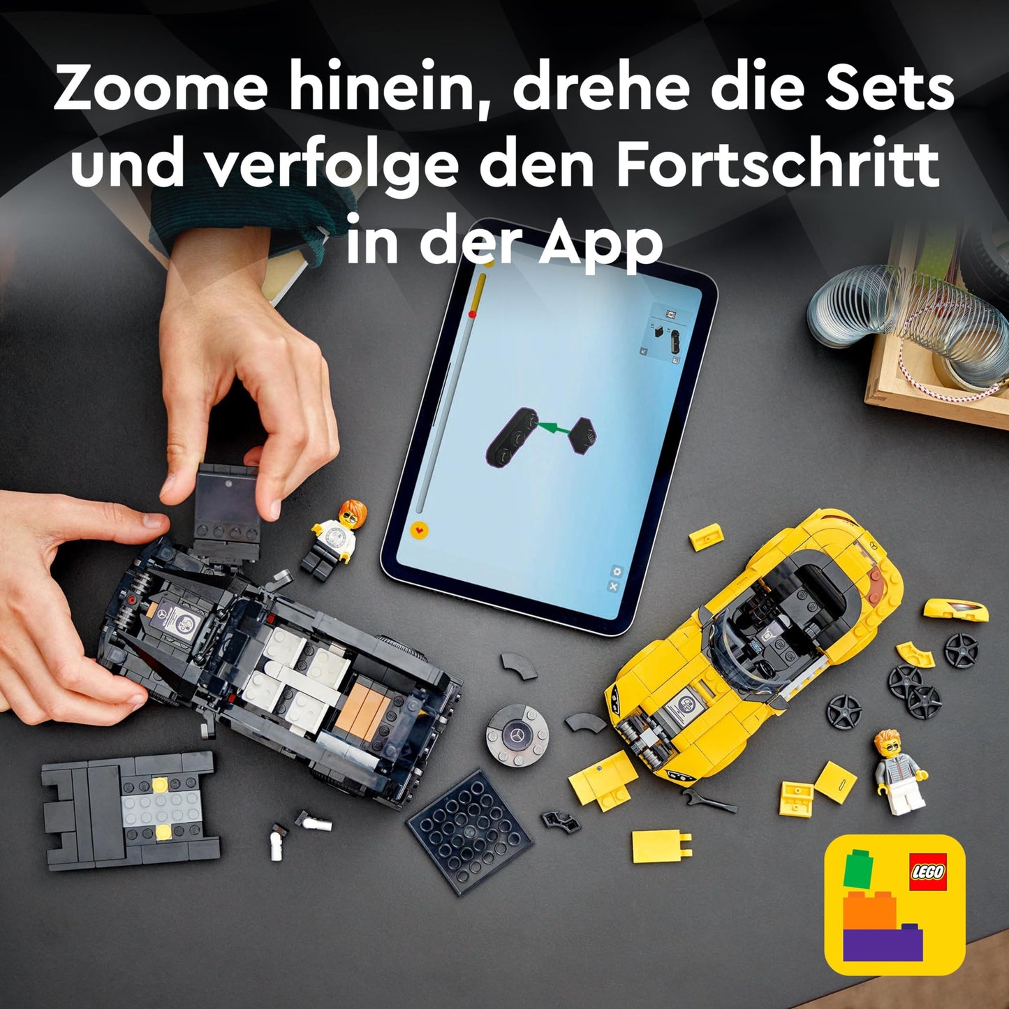 LEGO Speed Champions Mercedes-AMG G 63 & Mercedes-AMG SL 63, building set with 2 toy cars and 2 driver minifigures, gift for boys and girls, model car set, racing car toy 76924
