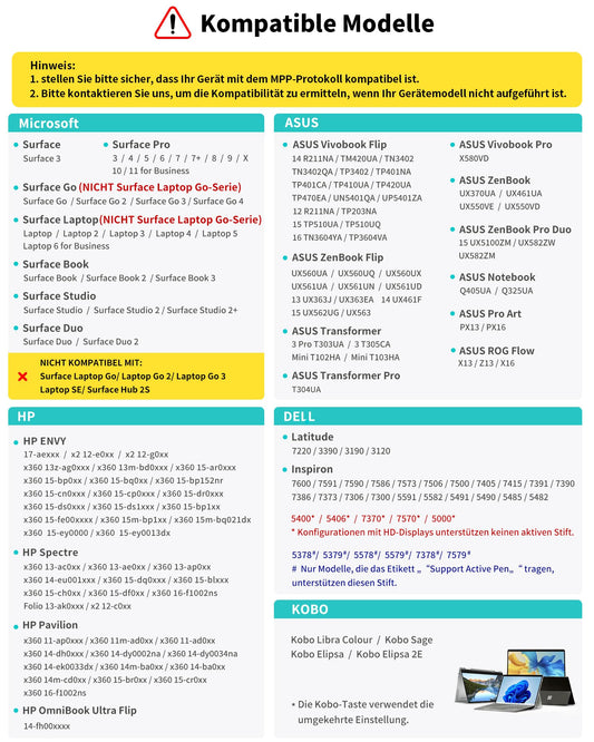 Metapen M1 Stylus for Surface, 1024 pressure levels, USB-C charging (300 hours battery life), Built-in dual magnets, Tablet Pen compatible with Surface Pro X/8/7/6/5/4/3, Surface 3, Surface Duo/Surface Duo 2.