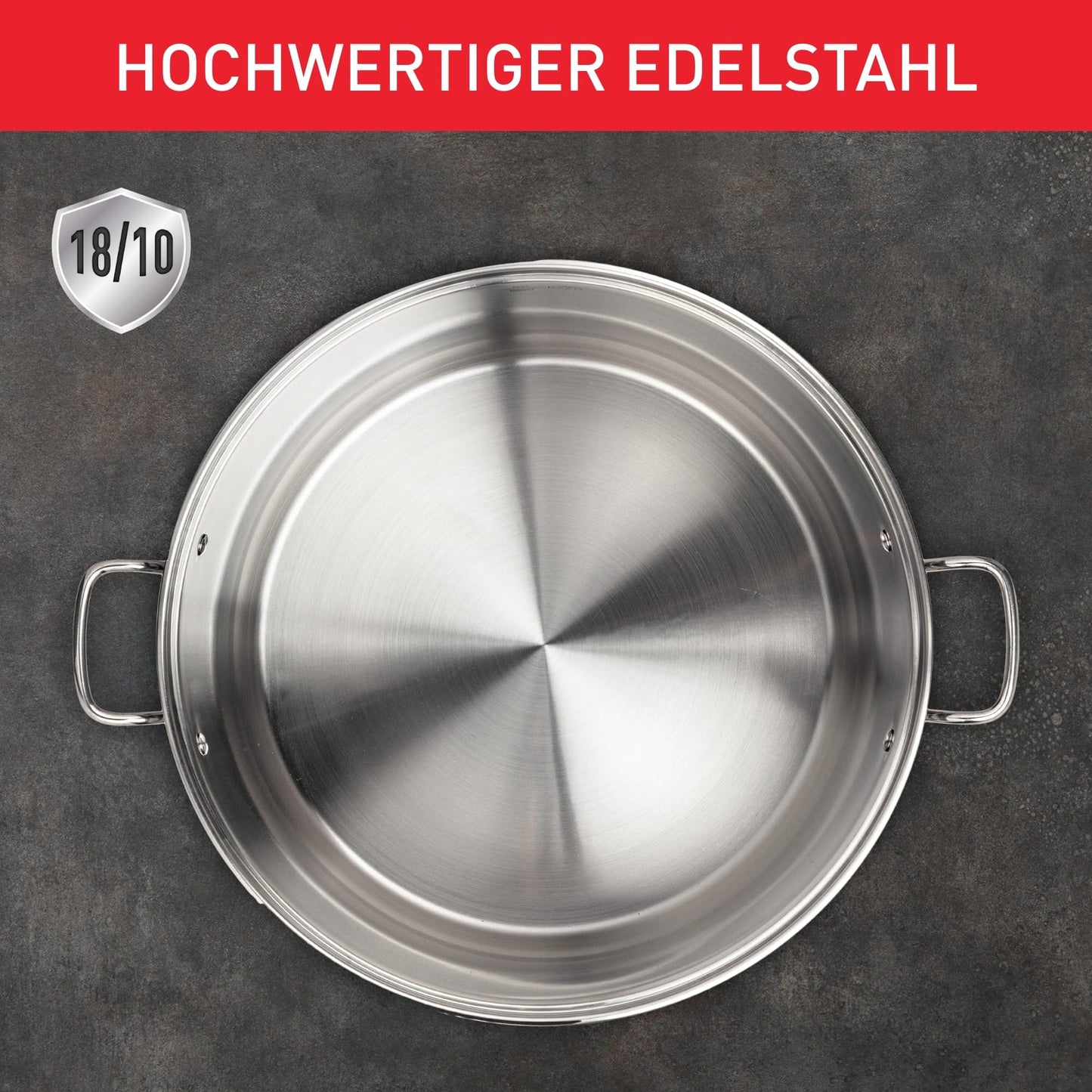 Tefal Duetto pot A70542 | 16 cm | Induction compatible | Easy to clean | Measuring scale | Glass lid for pouring off | Stainless steel