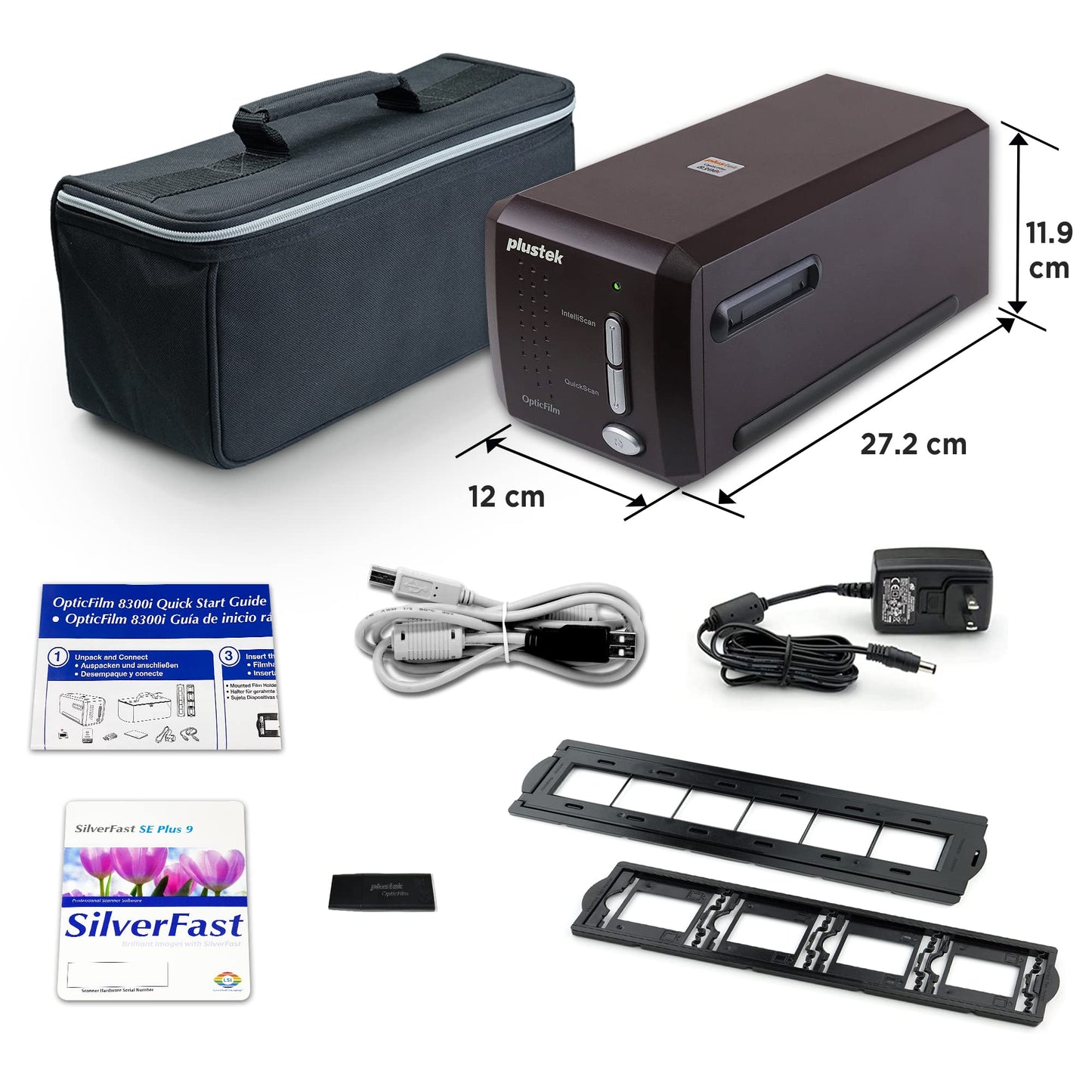 Plustek OpticFilm 8300i SE - Digital film and slide scanner, converts 35mm negatives and slides, includes SilverFast SE Plus 9.