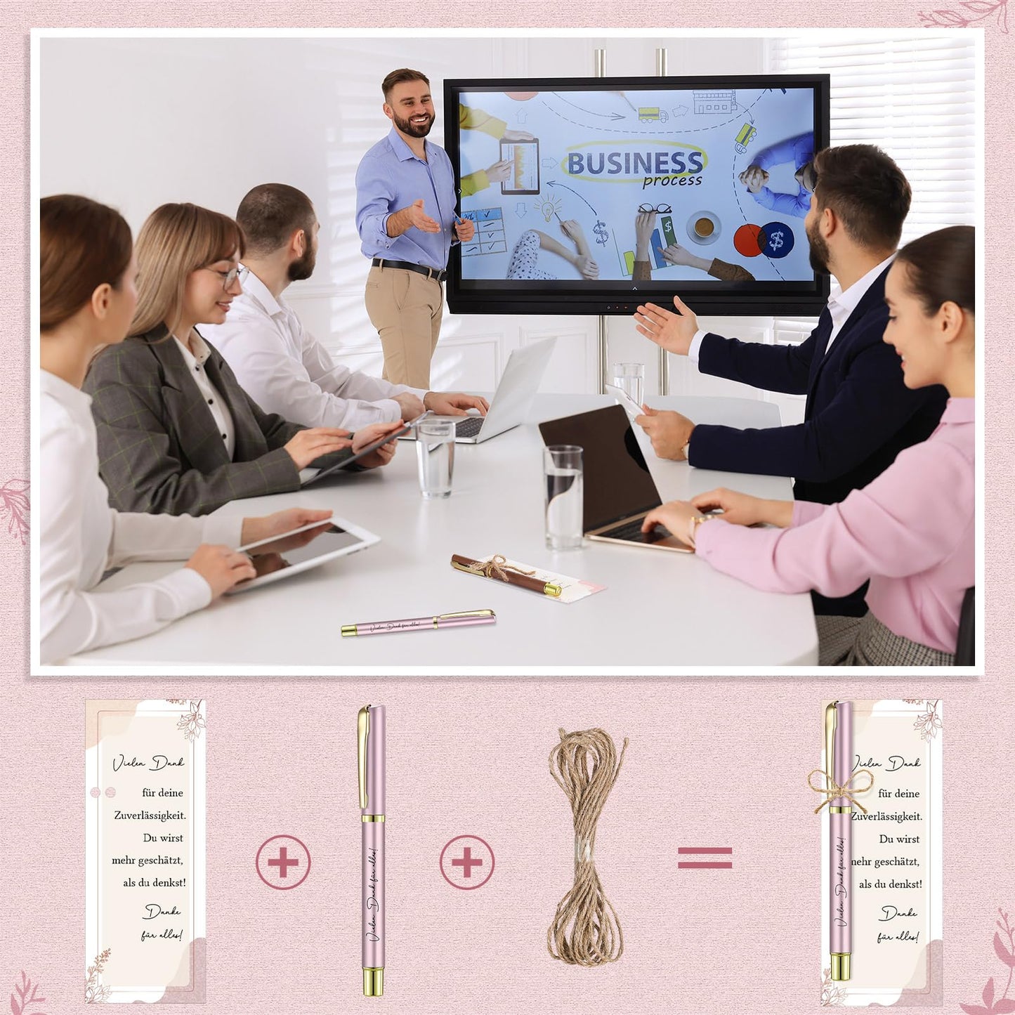 Nezyo 18 Sets Appreciation Gifts for Employees Thank You Gifts for Colleagues Inspiring Pen with Bookmark Card Motivational Gift to Give Team Colleague (Praise)