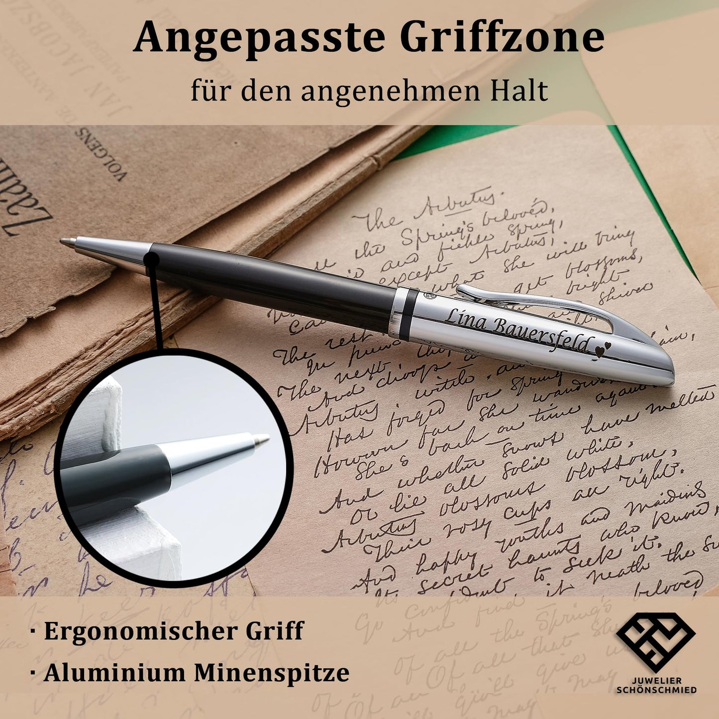 Pelikan ballpoint pen with engraving as a gift & symbol with gift packaging Jazz Classic Warm Grey PS18 - now customize online!