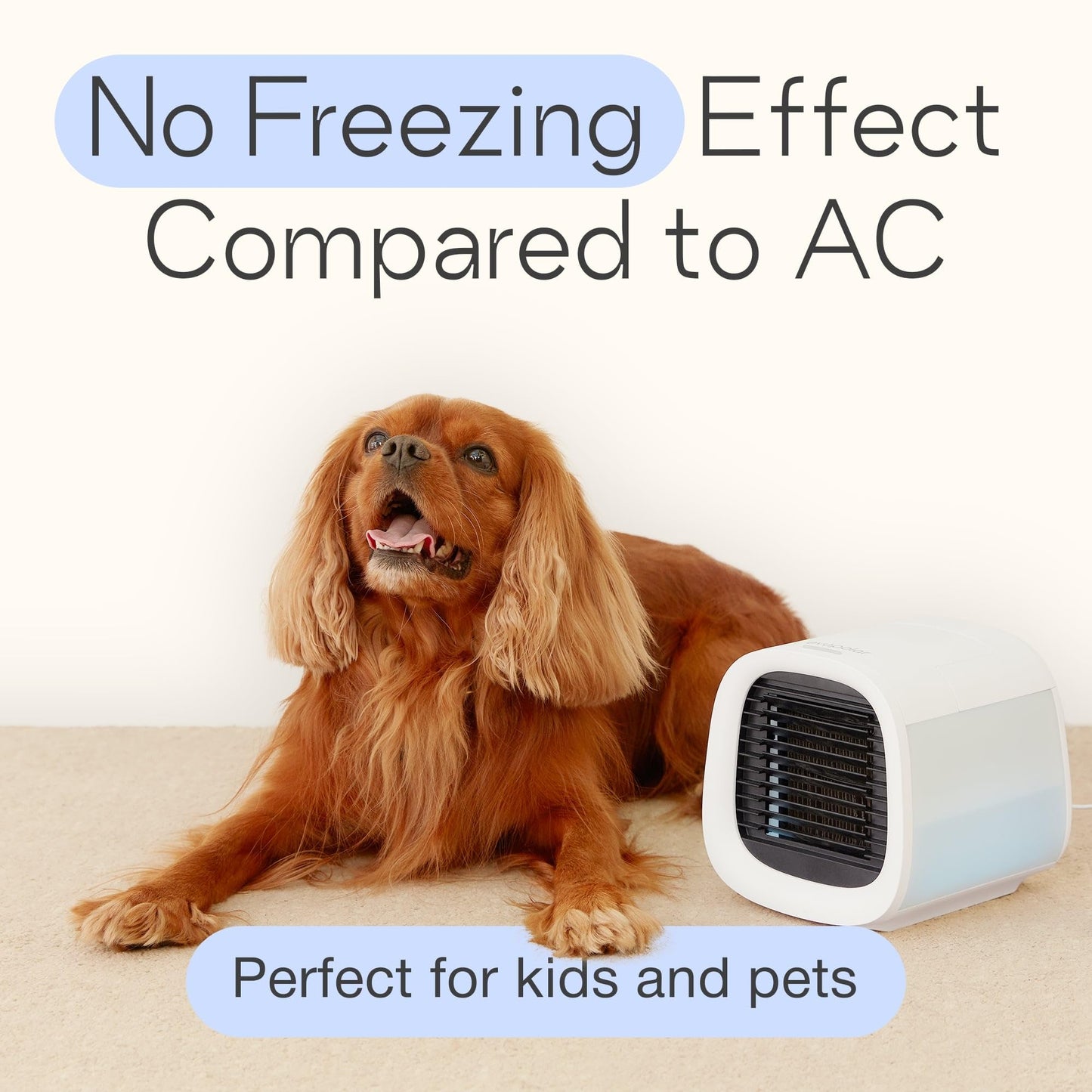 EVAPOLAR evaCHILL Air Cooler & Humidifier - Quiet & Portable - Cooler for Home, Office, Camping, Traveling - USB connection for easy connecting & integrated LED night light - white, EV-500W