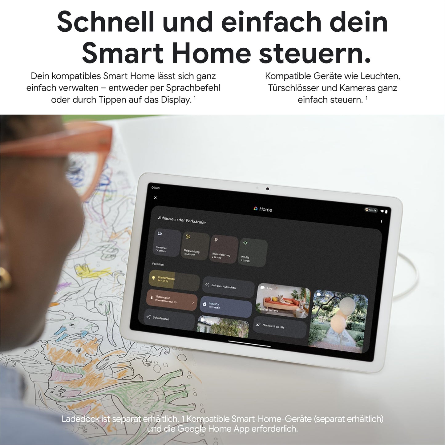 Google Pixel Tablet - Android tablet with 11" display and long-lasting battery life - 8GB RAM - 256GB storage - Porcelain