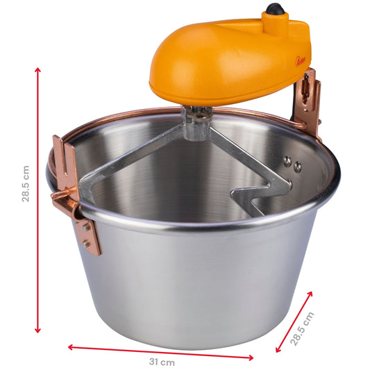 ARDES - AR24AM81 stainless steel pot 28cm diameter, mixer for jam polenta, Ardes mixer pot for induction cooker, mixer with electric motor, bayonet closure, easy cleaning 8/12 portions