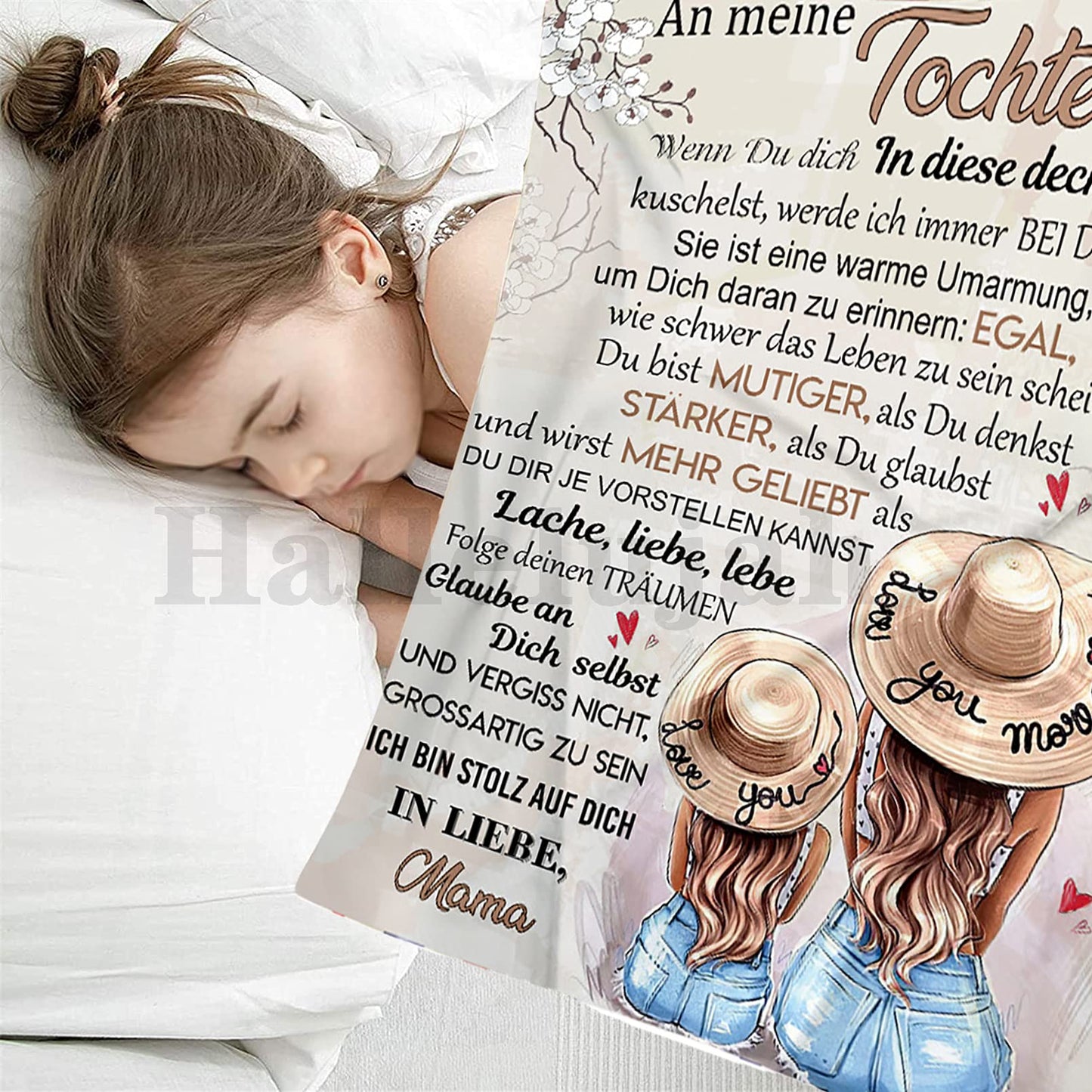 Cozy blanket fluffy, Personalized message letter birthday gifts blanket for my daughter, Super soft microfiber flannel blanket, Mother to daughter positive encouragement and love daughter